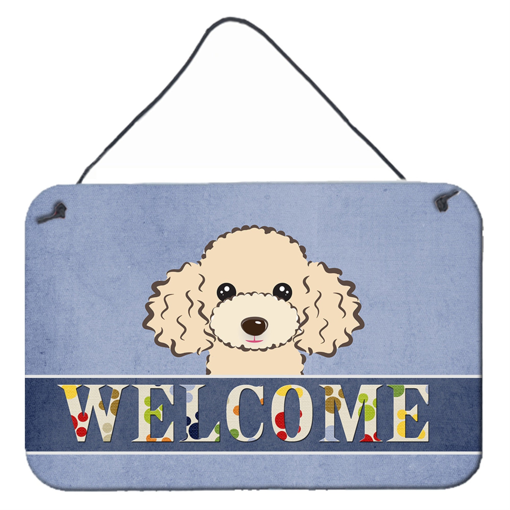 'Caroline'S Treasures Bb1444Ds812 Buff Poodle Welcome Wall Or Door Hanging Prints, 8 X 12'''', Multicolor''