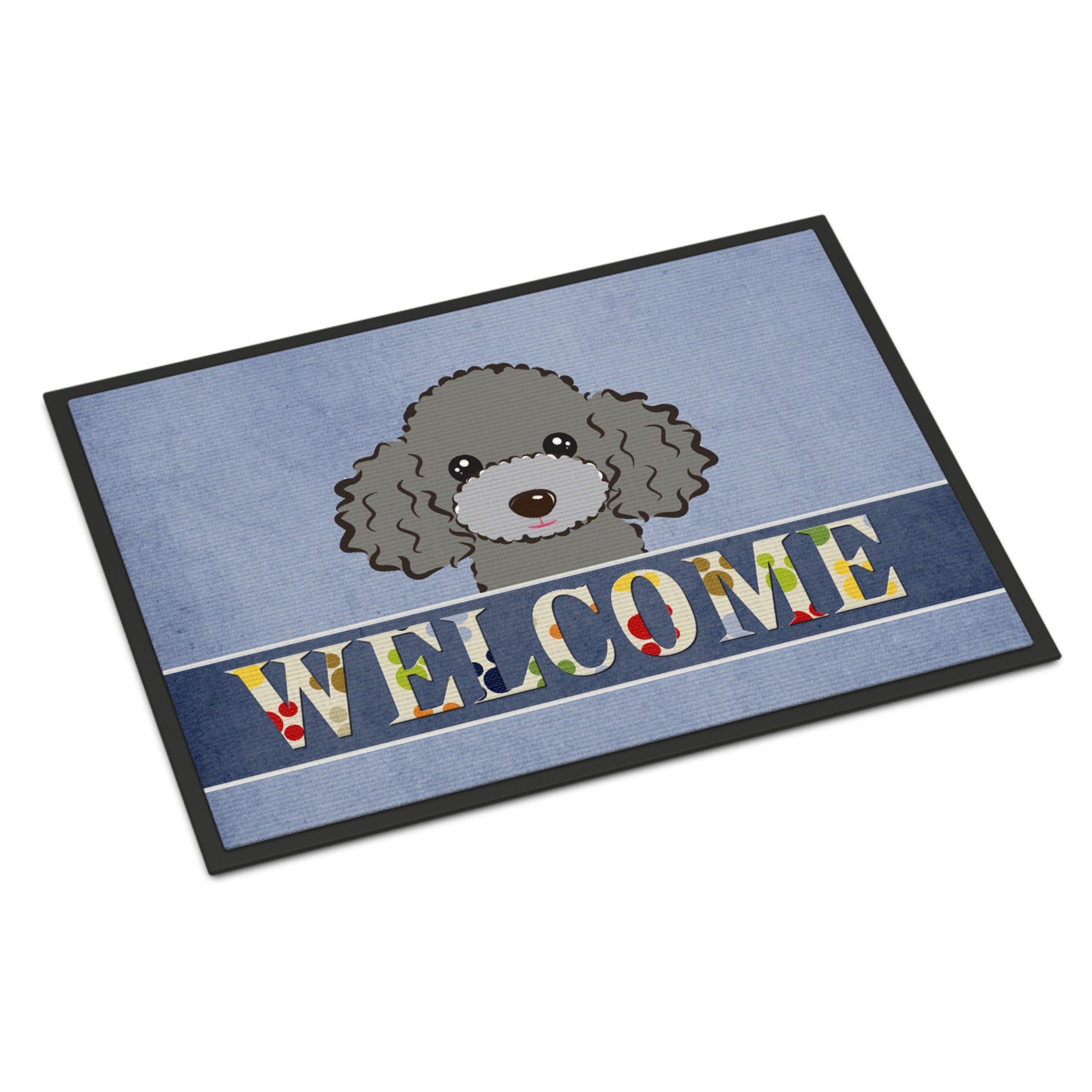 'Caroline'S Treasures Bb1445Jmat Silver Gray Poodle Welcome Indoor Or Outdoor Mat, 24 X 36'''', Multicolor''