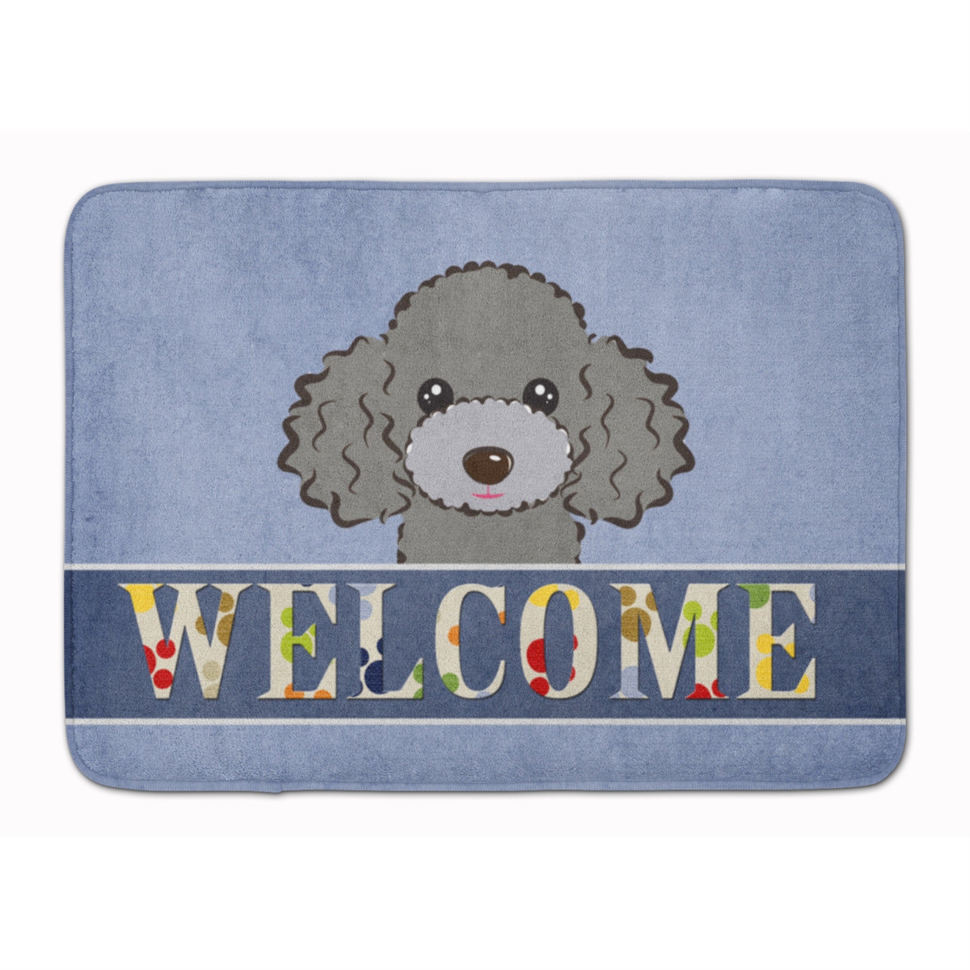 'Caroline'S Treasures Silver Gray Poodle Welcome Floor Mat, 19'''' X 27'''', Multicolor''