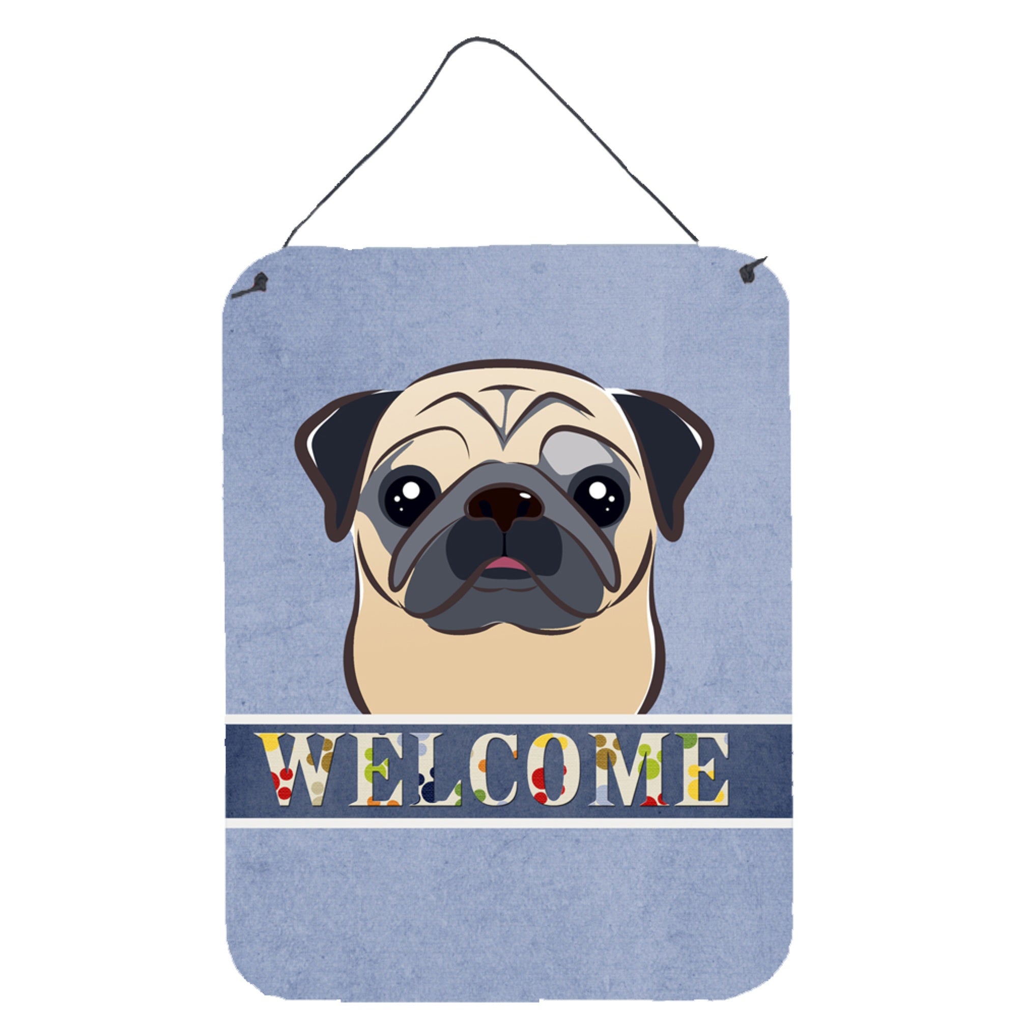 'Caroline'S Treasures Bb1448Ds1216 Fawn Pug Welcome Wall Or Door Hanging Prints, 16 X 12'''', Multicolor''