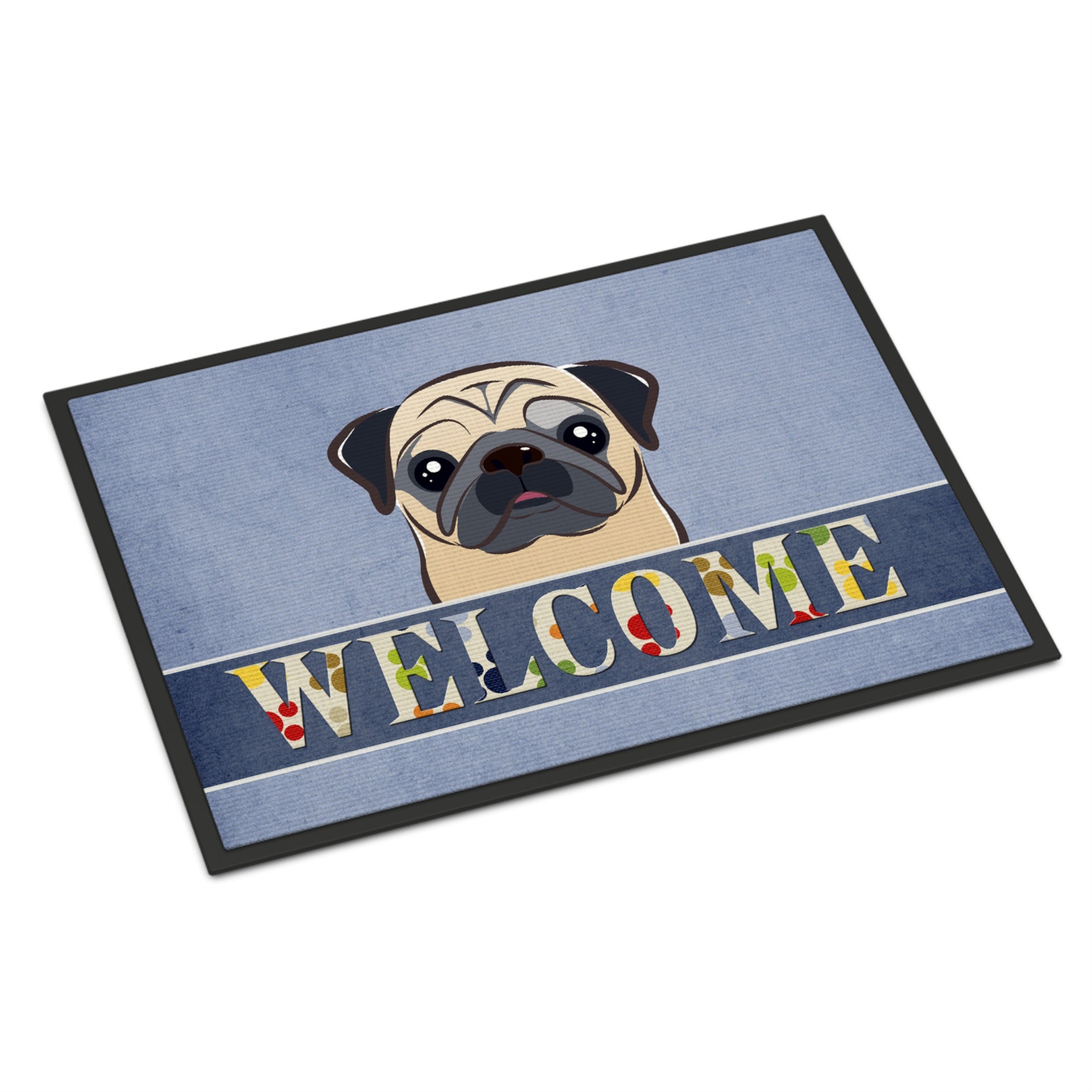 'Caroline'S Treasures Bb1448Mat Fawn Pug Welcome Indoor Or Outdoor Mat, 18 X 27'''', Multicolor''
