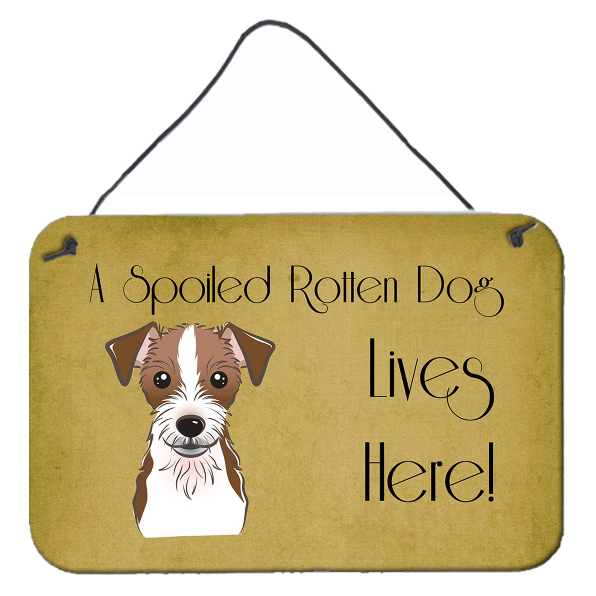 'Caroline'S Treasures Bb1450Ds812 Jack Russell Terrier Spoiled Dog Lives Here Wall Or Door Hanging Prints, 8 X 12'''', Multicol