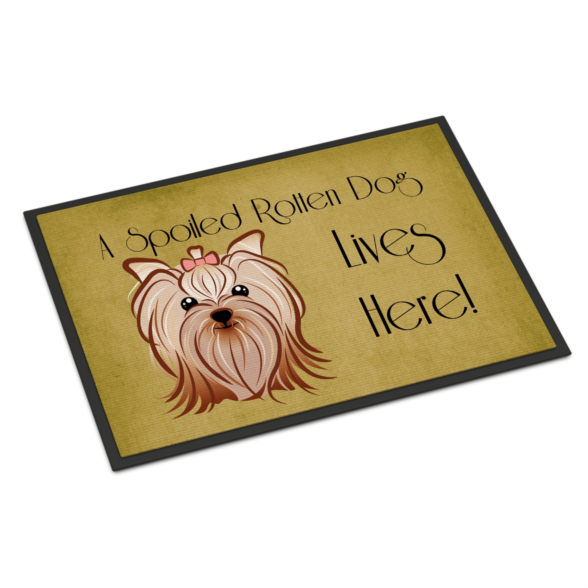 'Caroline'S Treasures Bb1452Jmat Yorkie Yorkshire Terrier Spoiled Dog Lives Here Indoor Or Outdoor Mat, 24 X 36'''', Multicolor