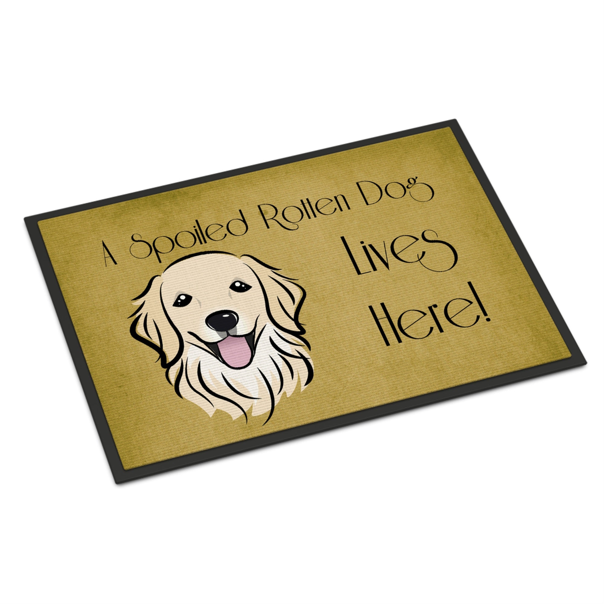 'Caroline'S Treasures Bb1453Jmat Golden Retriever Spoiled Dog Lives Here Indoor Or Outdoor Mat, 24 X 36'''', Multicolor''
