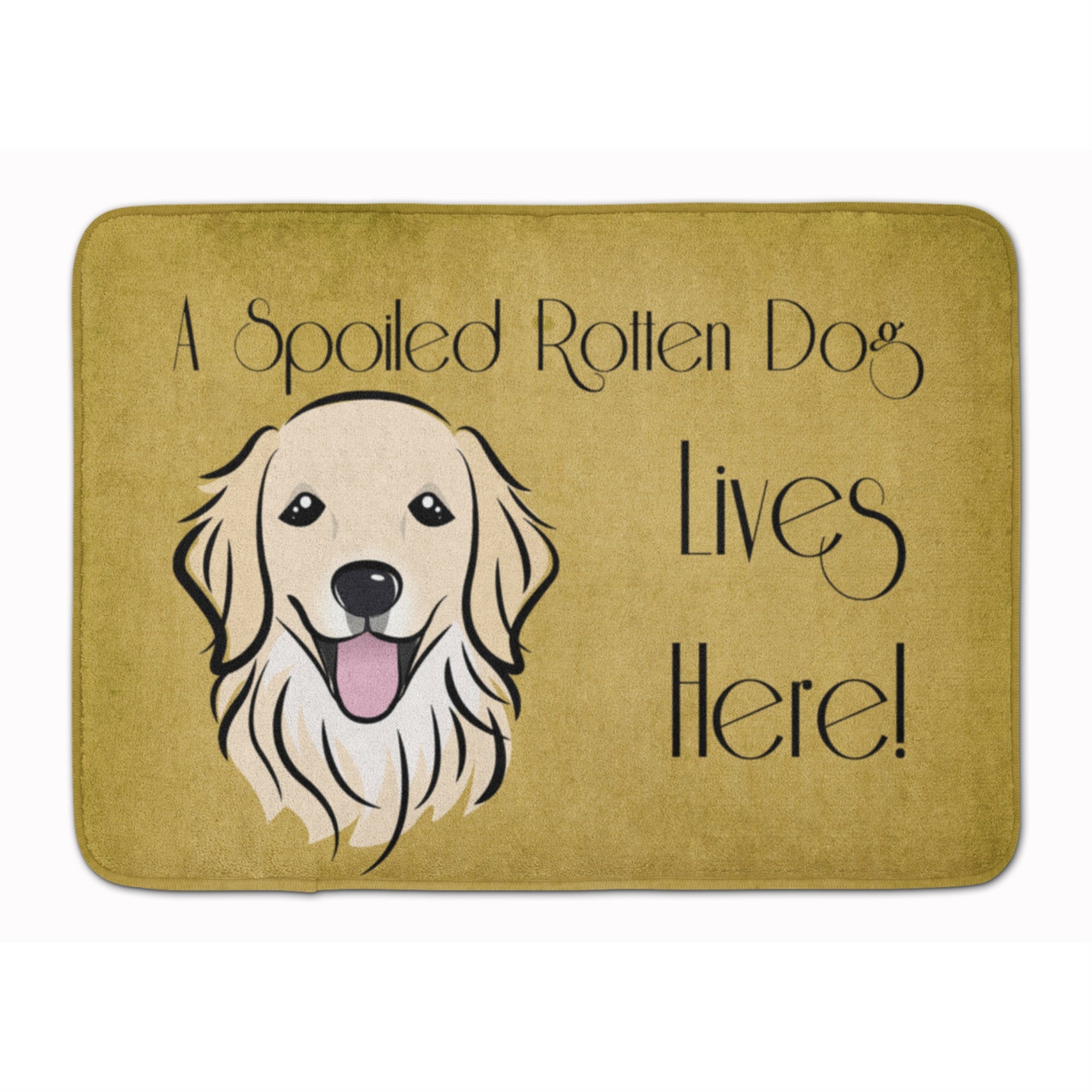 'Caroline'S Treasures Golden Retriever Spoiled Dog Lives Here Floor Mat, 19'''' X 27'''', Multicolor''
