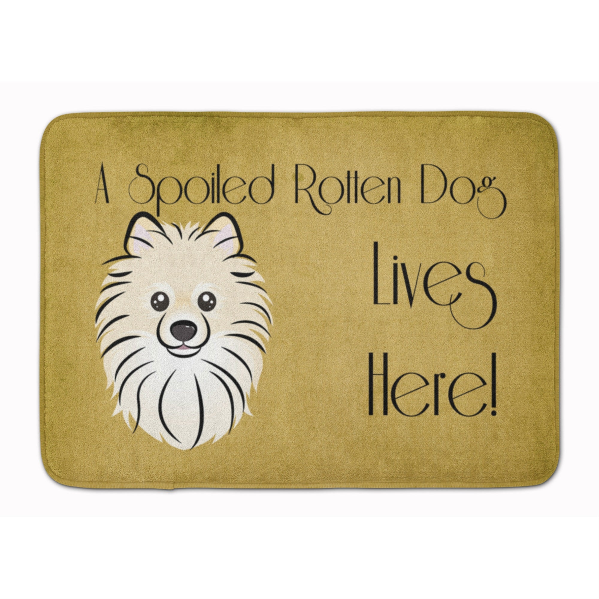 'Caroline'S Treasures Pomeranian Spoiled Dog Lives Here Floor Mat, 19'''' X 27'''', Multicolor''