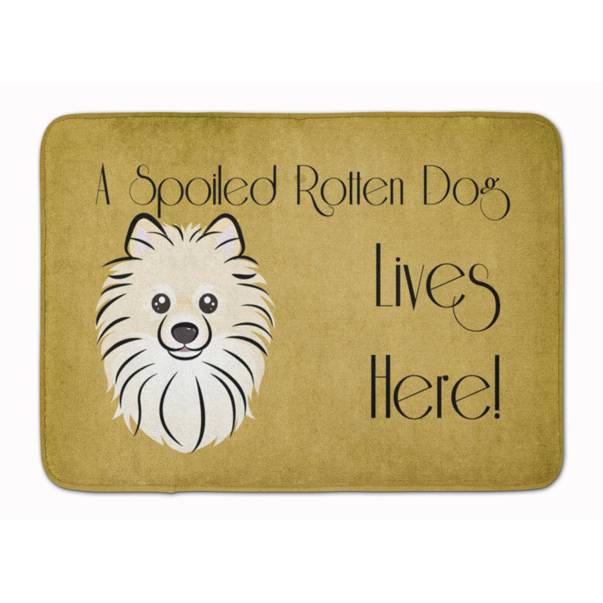 'Caroline'S Treasures Pomeranian Spoiled Dog Lives Here Floor Mat, 19'''' X 27'''', Multicolor''