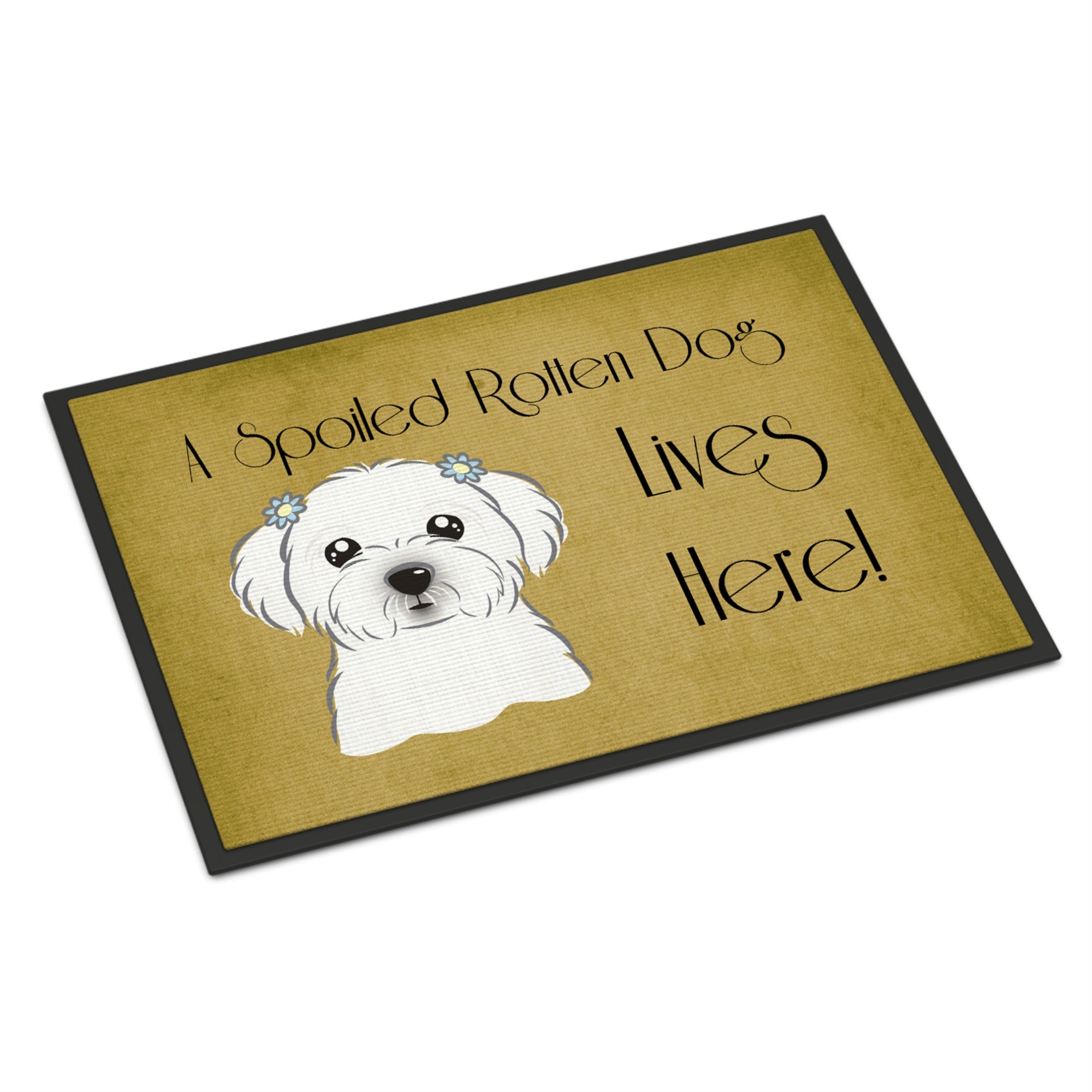 'Caroline'S Treasures Bb1456Mat Maltese Spoiled Dog Lives Here Indoor Or Outdoor Mat, 18 X 27'''', Multicolor''