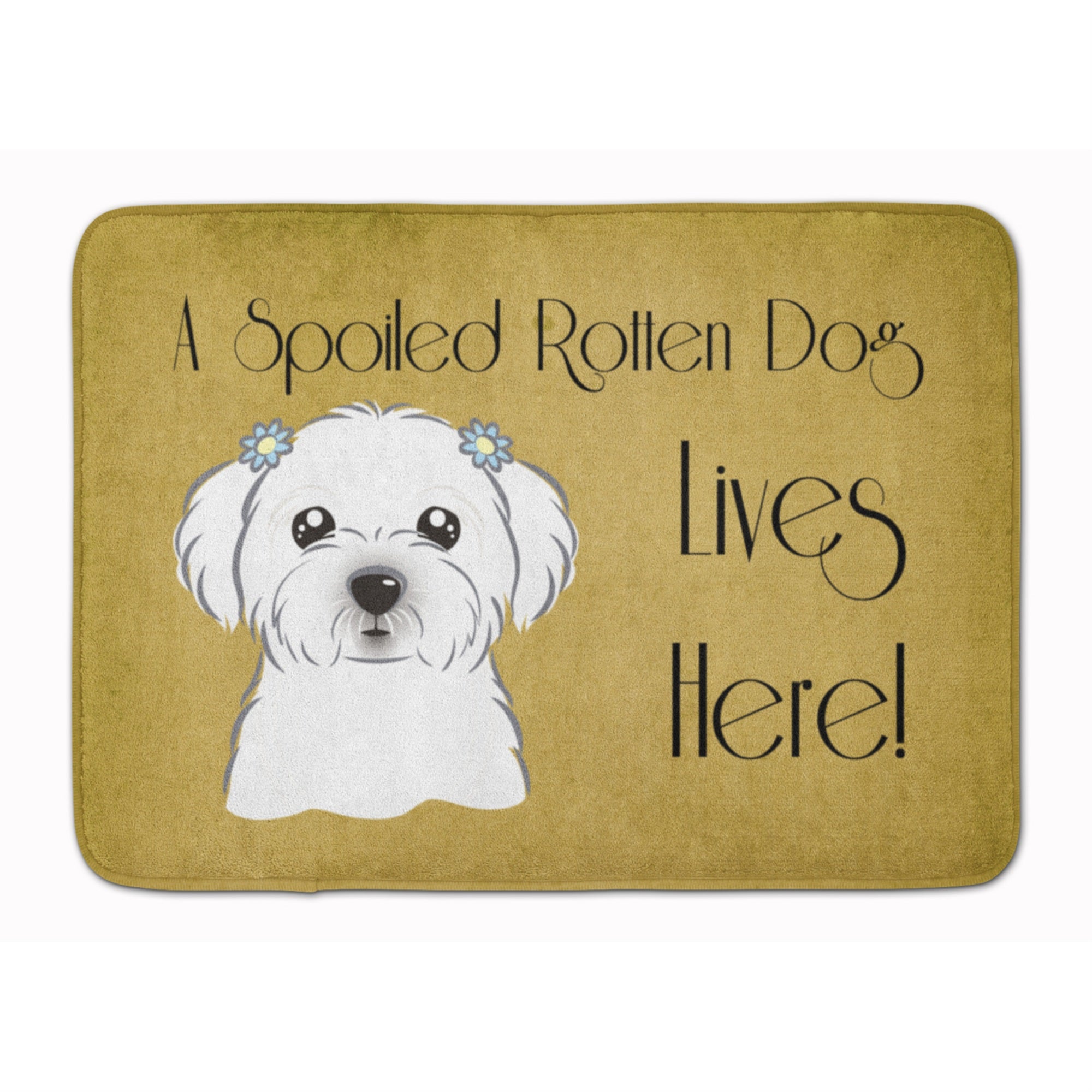 'Caroline'S Treasures Maltese Spoiled Dog Lives Here Floor Mat, 19'''' X 27'''', Multicolor''