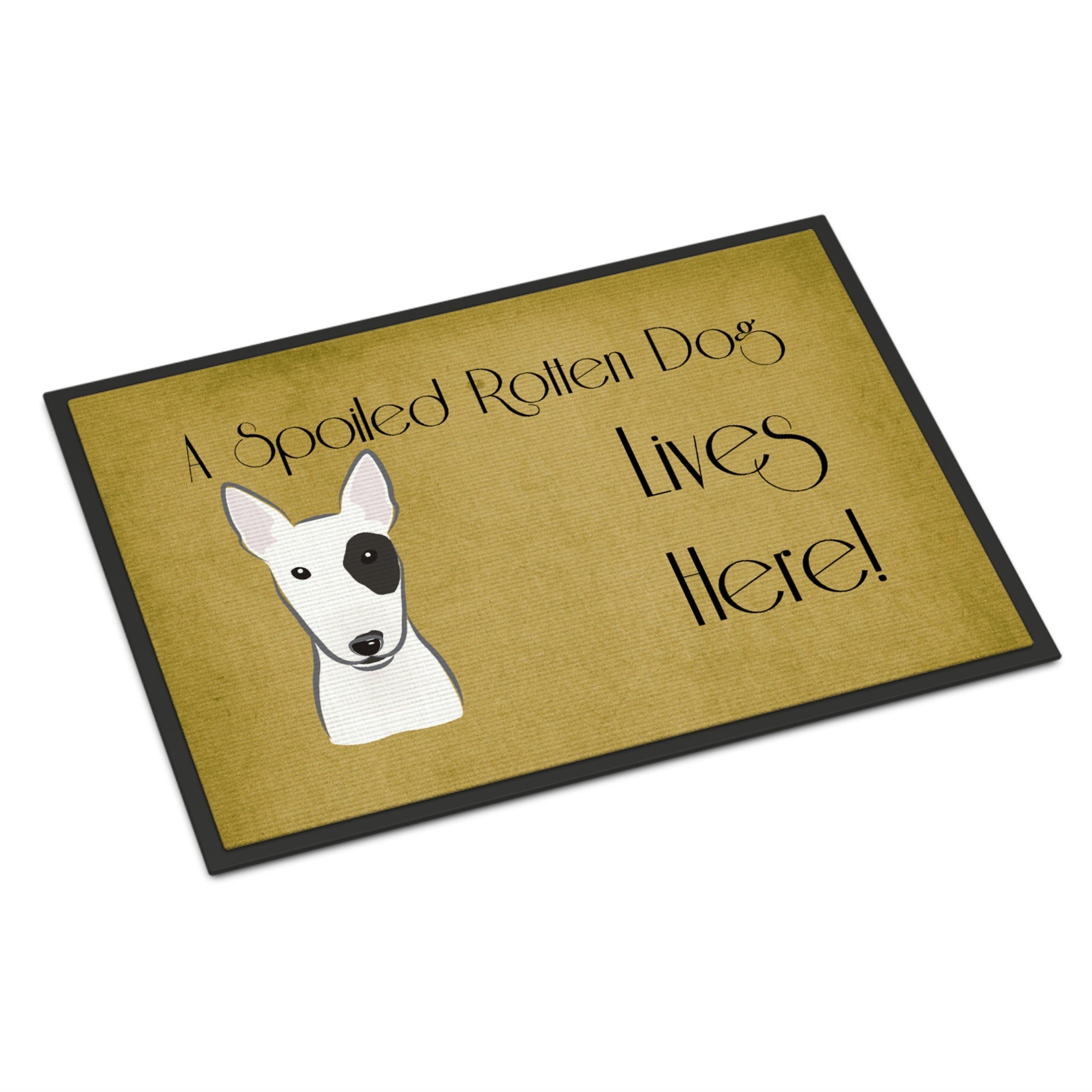 'Caroline'S Treasures Bb1457Jmat Bull Terrier Spoiled Dog Lives Here Indoor Or Outdoor Mat, 24 X 36'''', Multicolor''