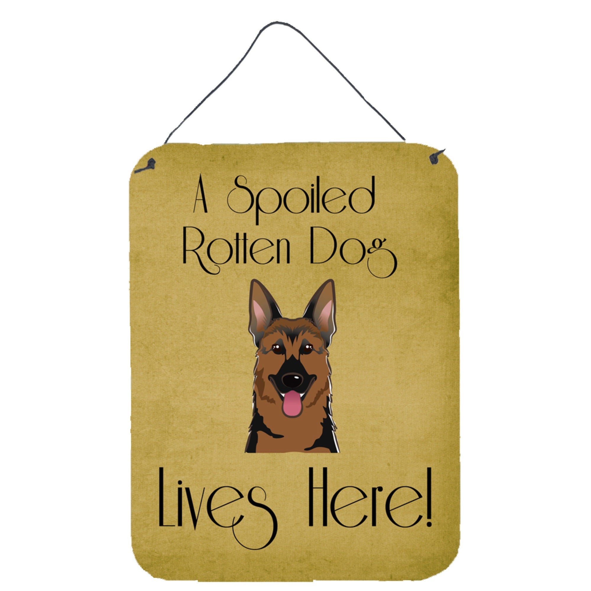 'Caroline'S Treasures Bb1459Ds1216 German Shepherd Spoiled Dog Lives Here Wall Or Door Hanging Prints, 16 X 12'''', Multicolor'