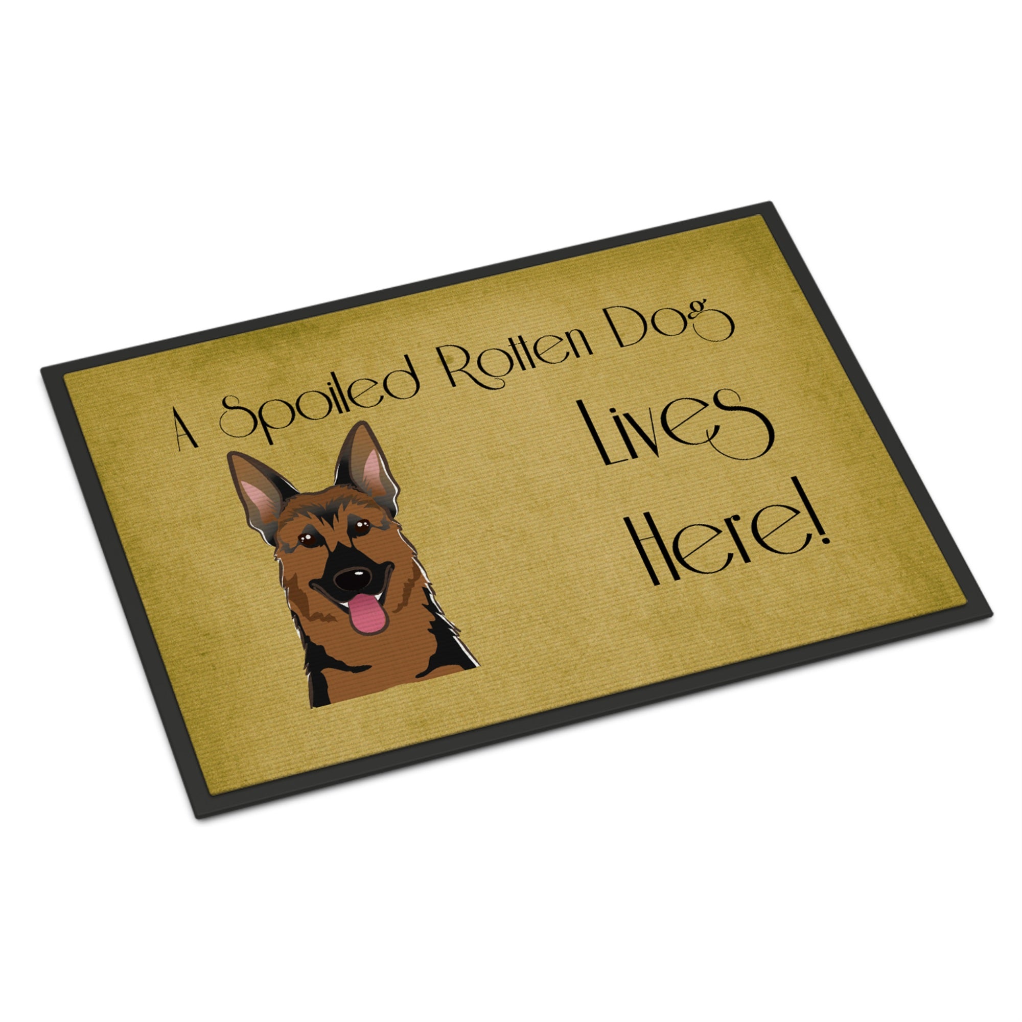 'Caroline'S Treasures Bb1459Mat German Shepherd Spoiled Dog Lives Here Indoor Or Outdoor Mat, 18 X 27'''', Multicolor''