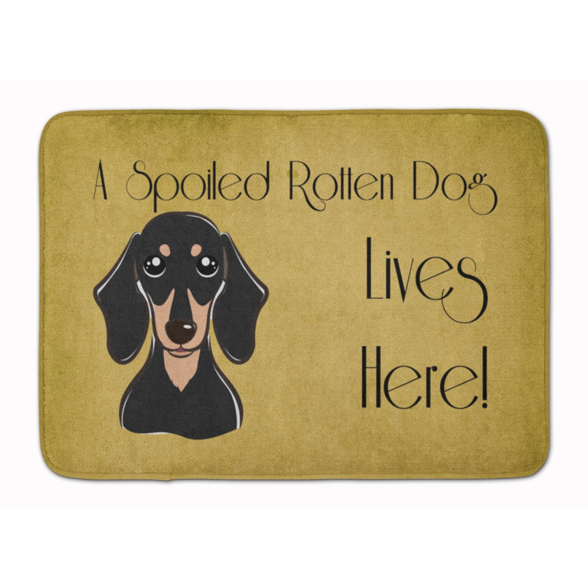 'Caroline'S Treasures Smooth Black Tan Dachshund Spoiled Dog Floor Mat, 19'''' X 27'''', Multicolor''