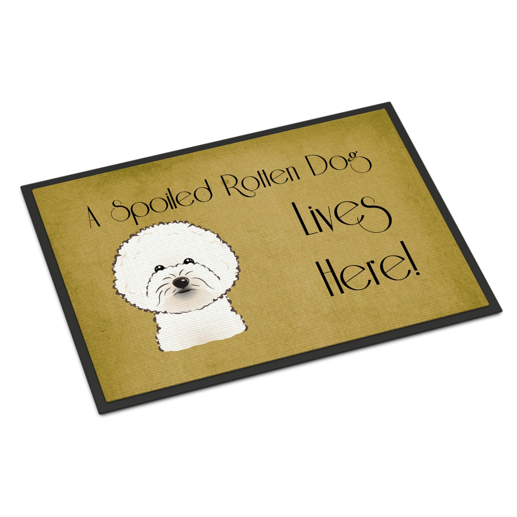 'Caroline'S Treasures Bb1465Mat Bichon Frise Spoiled Dog Lives Here Indoor Or Outdoor Mat, 18 X 27'''', Multicolor''