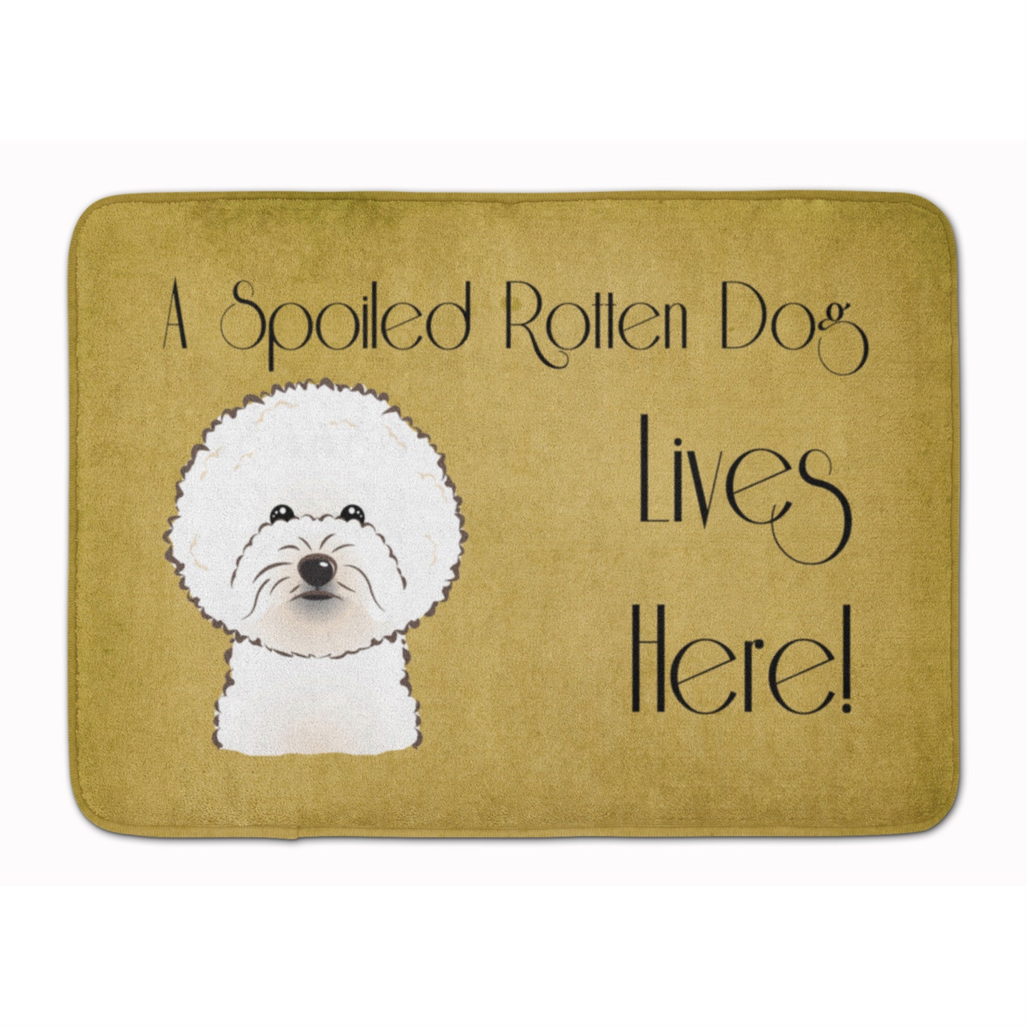 'Caroline'S Treasures Bichon Frise Spoiled Dog Lives Here Floor Mat, 19'''' X 27'''', Multicolor''