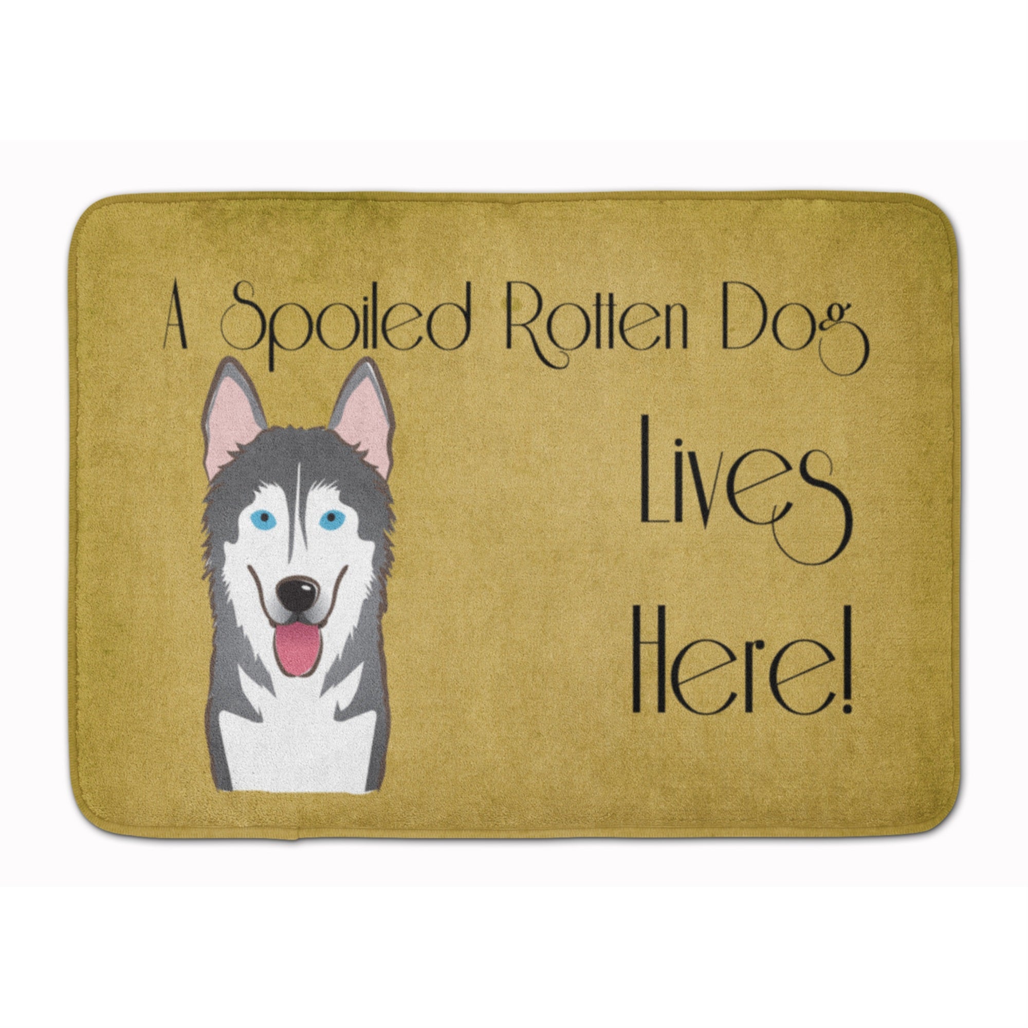 'Caroline'S Treasures Alaskan Malamute Spoiled Dog Lives Here Floor Mat, 19'''' X 27'''', Multicolor''