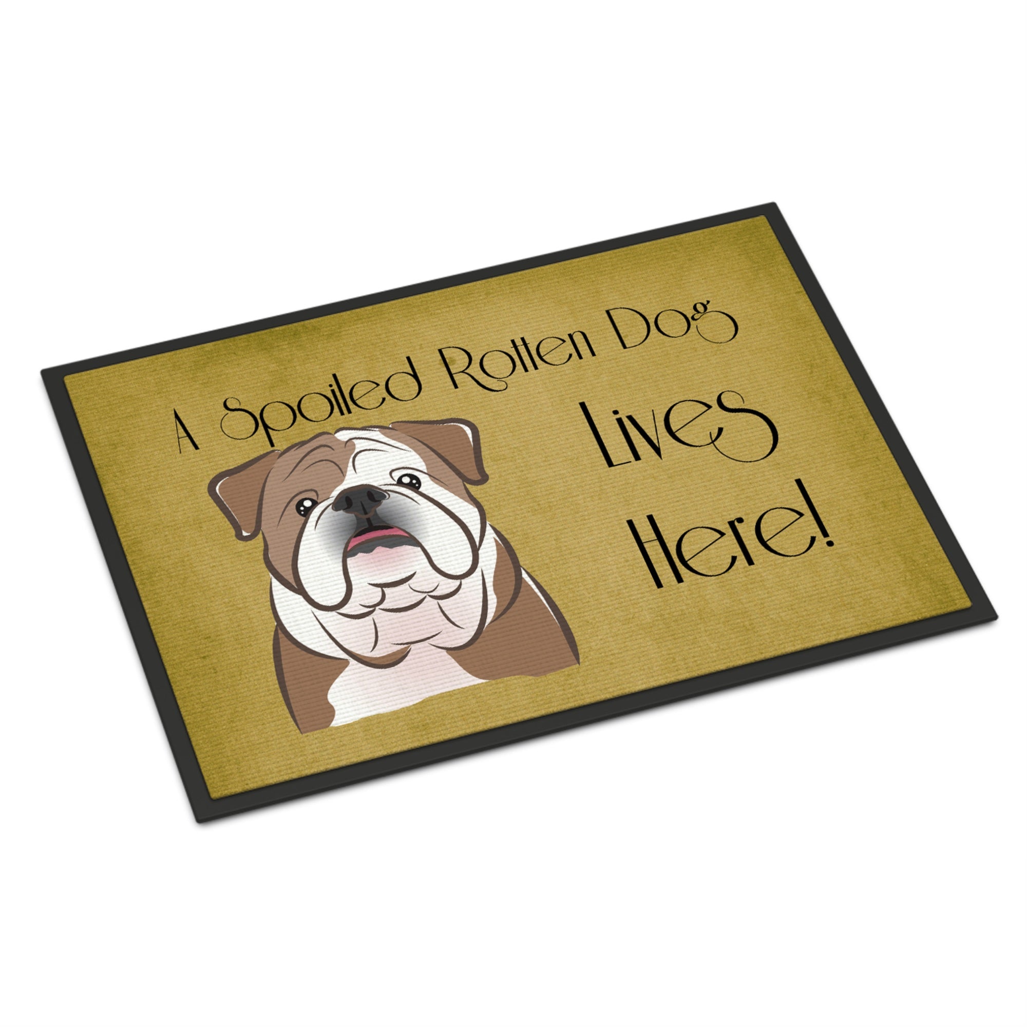 'Caroline'S Treasures Bb1467Jmat English Bulldog Spoiled Dog Lives Here Indoor Or Outdoor Mat, 24 X 36'''', Multicolor''