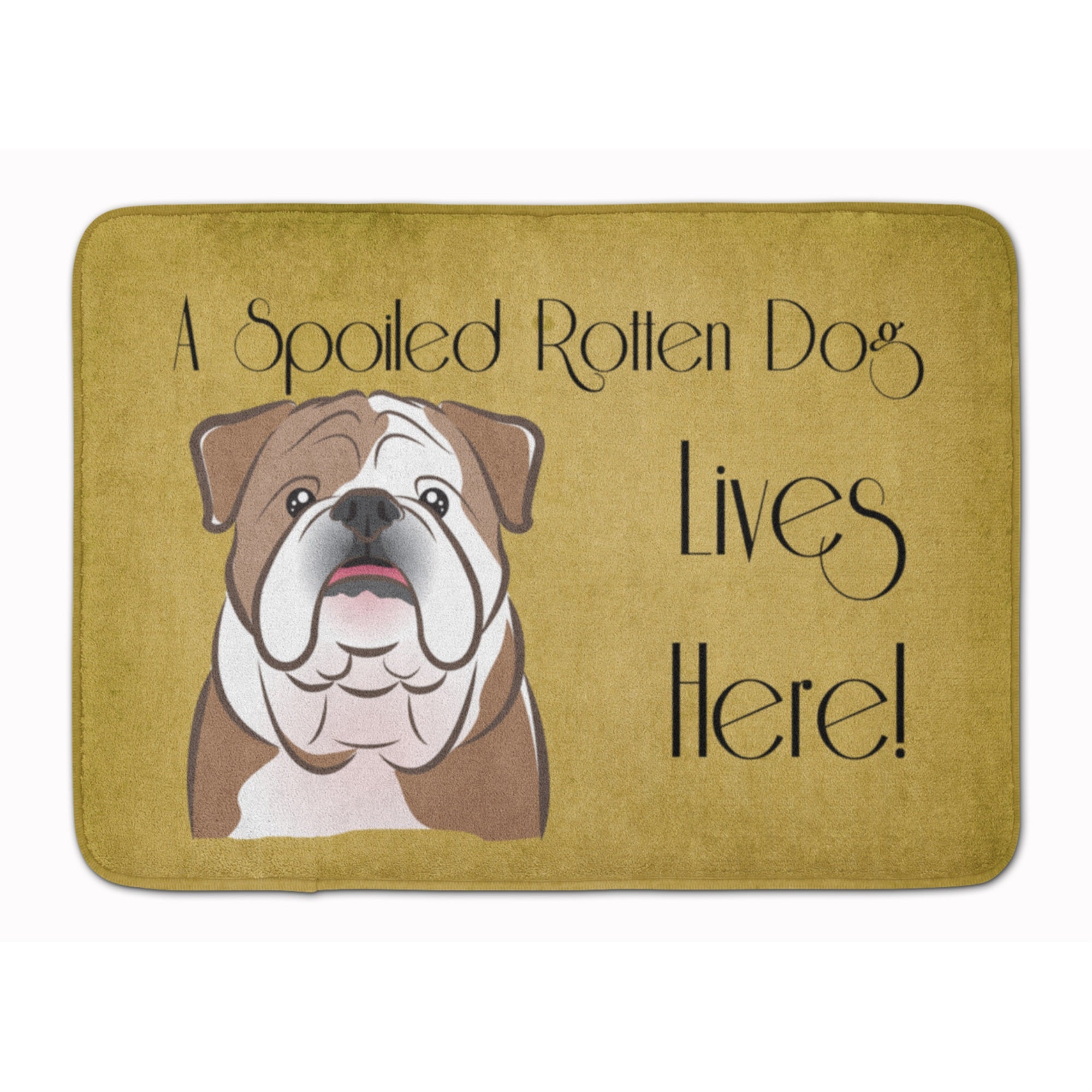 'Caroline'S Treasures English Bulldog Spoiled Dog Lives Here Floor Mat, 19'''' X 27'''', Multicolor''