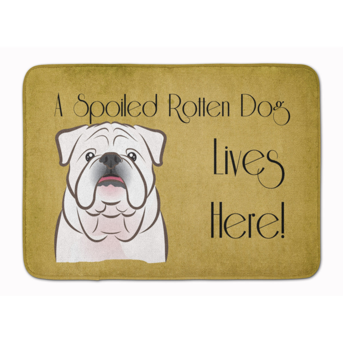 'Caroline'S Treasures White English Bulldog Spoiled Dog Floor Mat, 19'''' X 27'''', Multicolor''