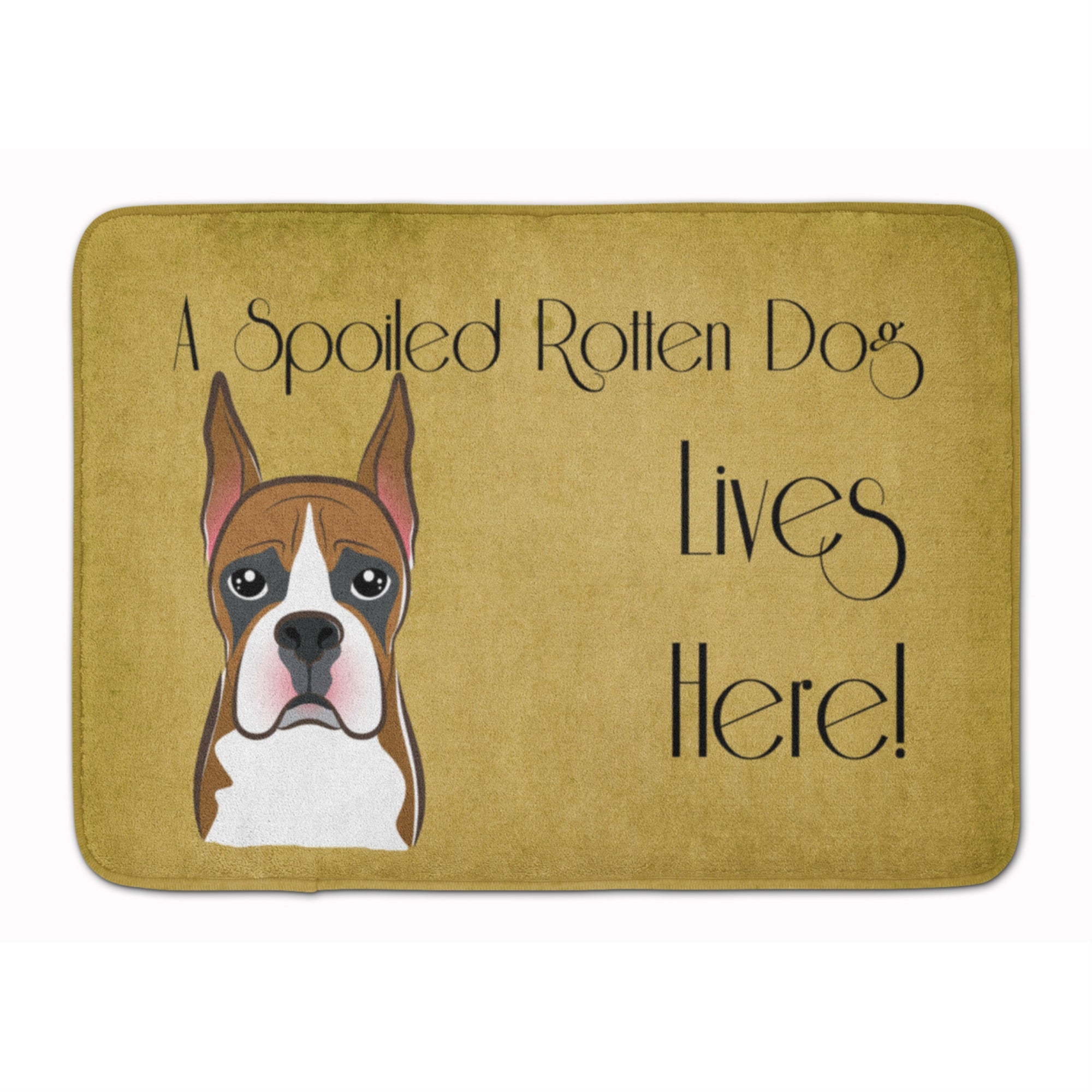 'Caroline'S Treasures Boxer Spoiled Dog Lives Here Floor Mat, 19'''' X 27'''', Multicolor''