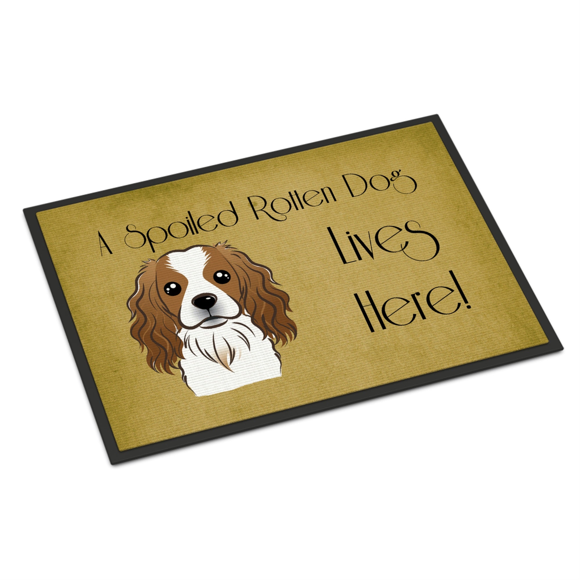 'Caroline'S Treasures Bb1472Mat Cavalier Spaniel Spoiled Dog Lives Here Indoor Or Outdoor Mat, 18 X 27'''', Multicolor''