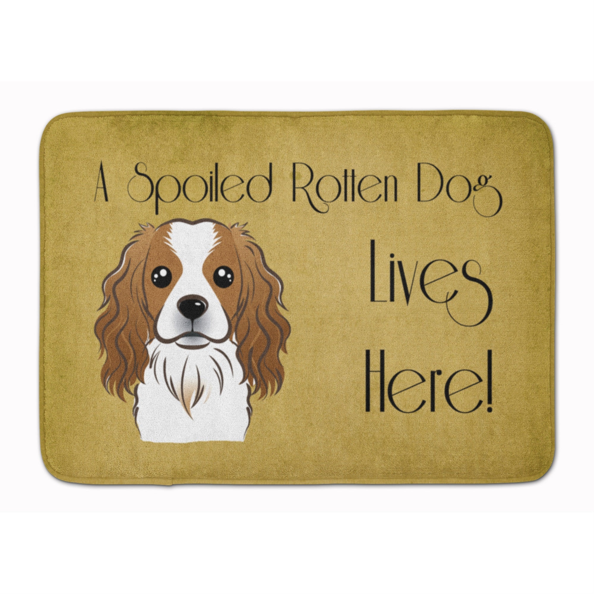 'Caroline'S Treasures Cavalier Spaniel Spoiled Dog Lives Here Floor Mat, 19'''' X 27'''', Multicolor''