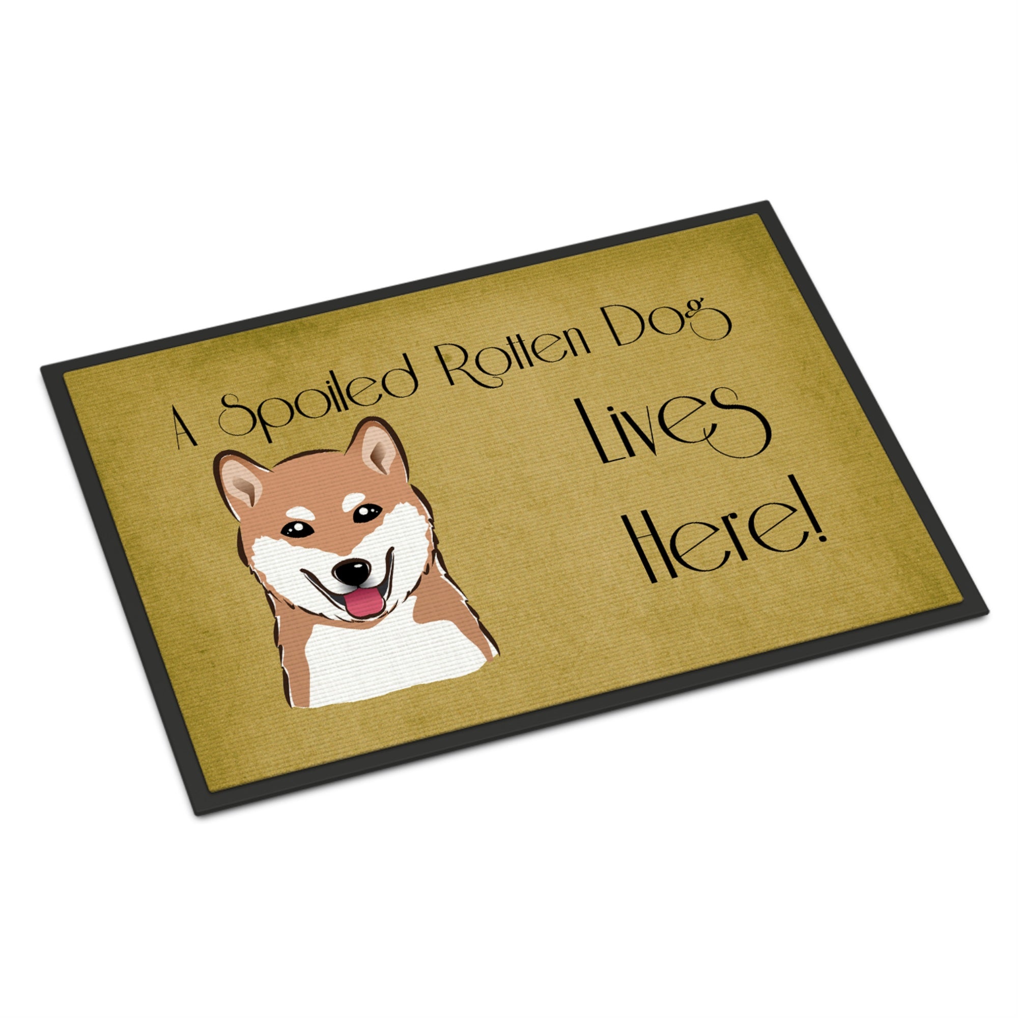 'Caroline'S Treasures Bb1473Jmat Shiba Inu Spoiled Dog Lives Here Indoor Or Outdoor Mat, 24 X 36'''', Multicolor''