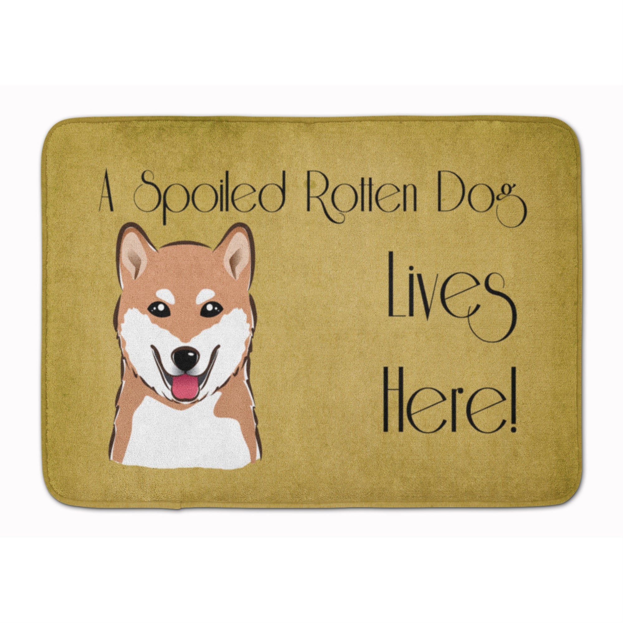 'Caroline'S Treasures Shiba Inu Spoiled Dog Lives Here Floor Mat, 19'''' X 27'''', Multicolor''