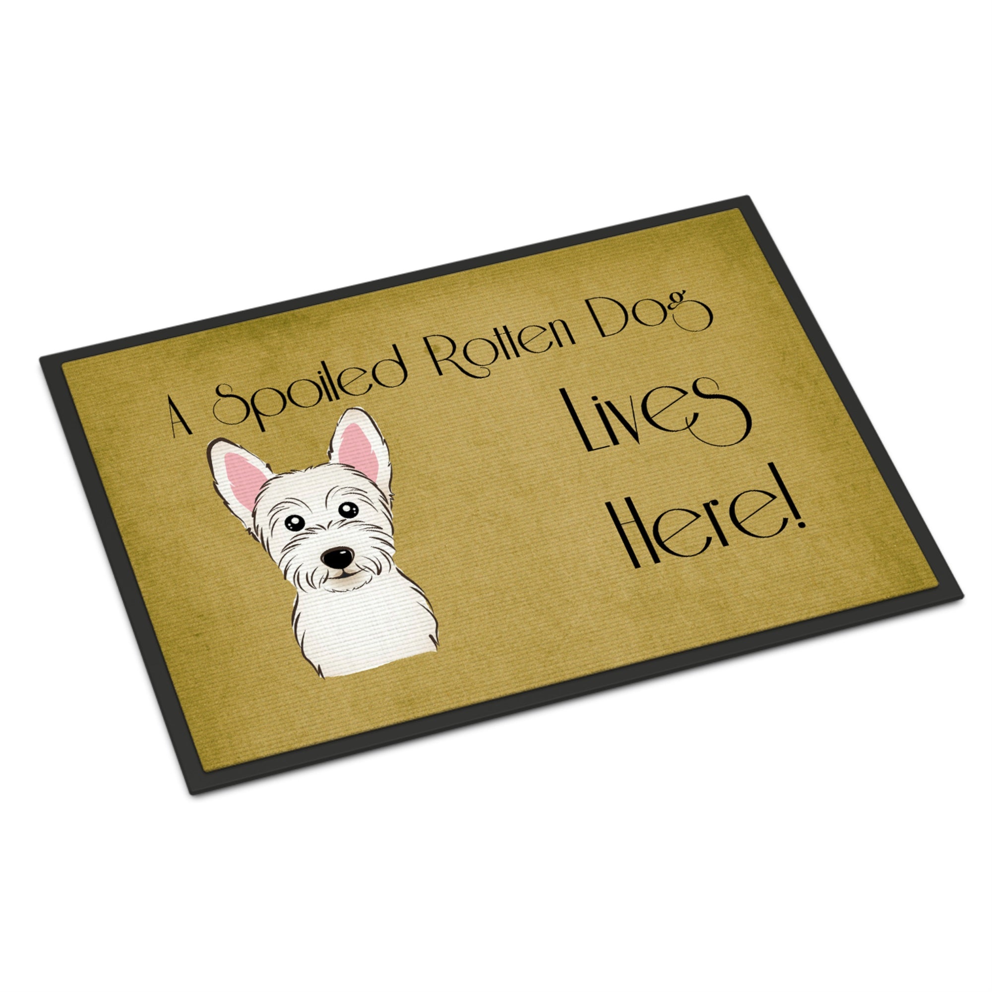 'Caroline'S Treasures Bb1474Mat Westie Spoiled Dog Lives Here Indoor Or Outdoor Mat, 18 X 27'''', Multicolor''