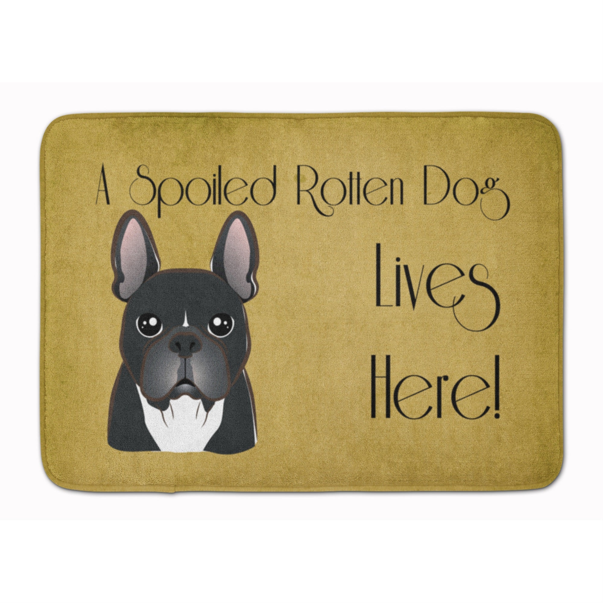 'Caroline'S Treasures French Bulldog Spoiled Dog Lives Here Floor Mat, 19'''' X 27'''', Multicolor''