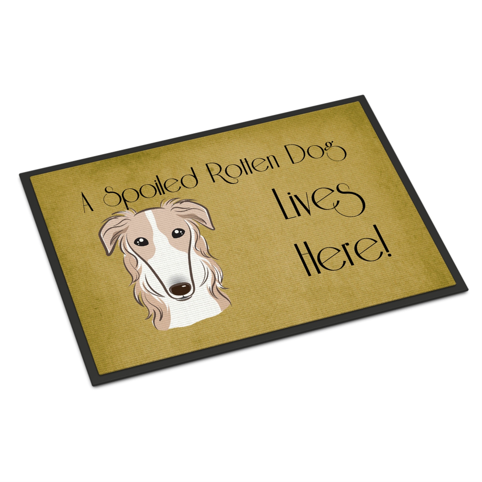 'Caroline'S Treasures Bb1476Jmat Borzoi Spoiled Dog Lives Here Indoor Or Outdoor Mat, 24 X 36'''', Multicolor''