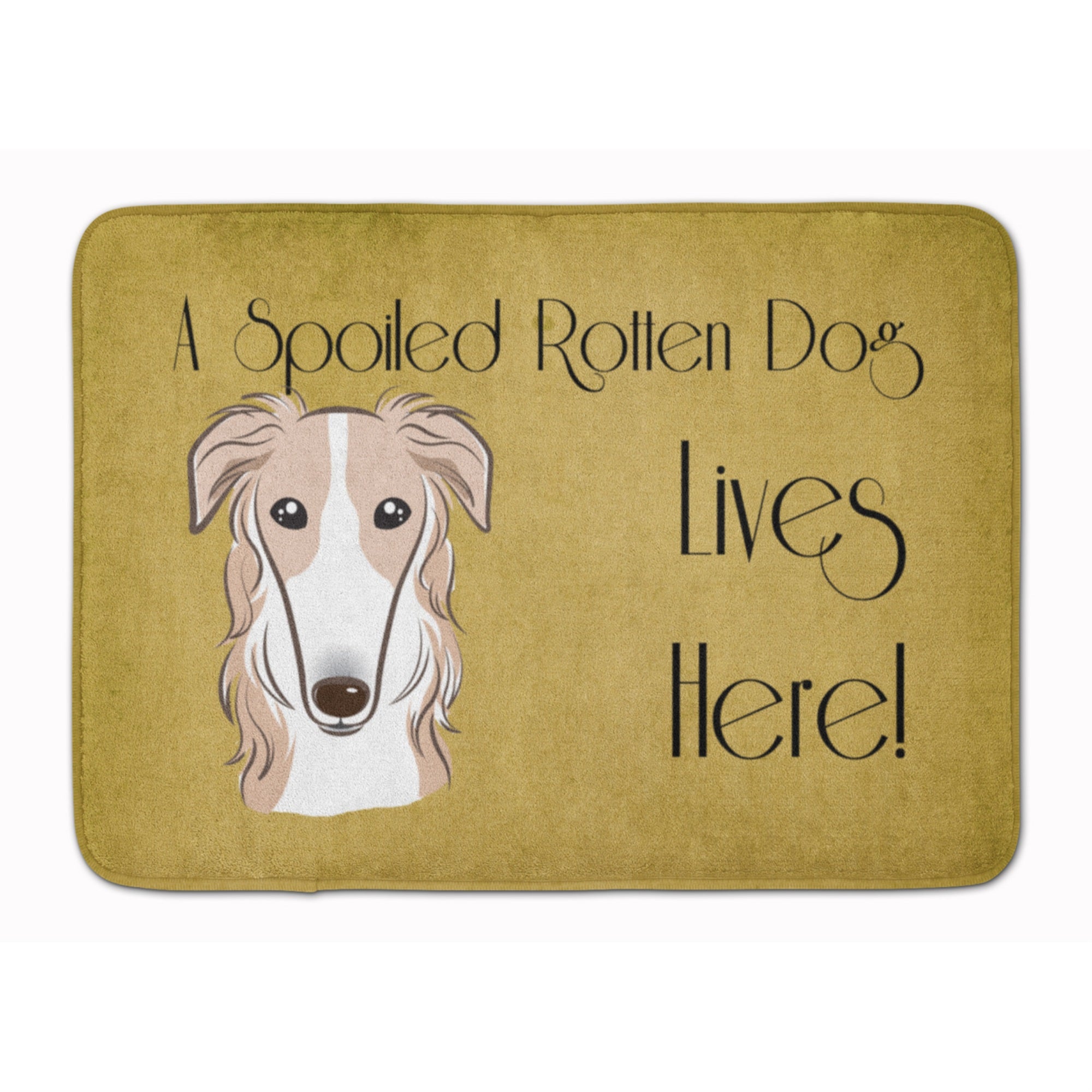 'Caroline'S Treasures Borzoi Spoiled Dog Lives Here Floor Mat, 19'''' X 27'''', Multicolor''