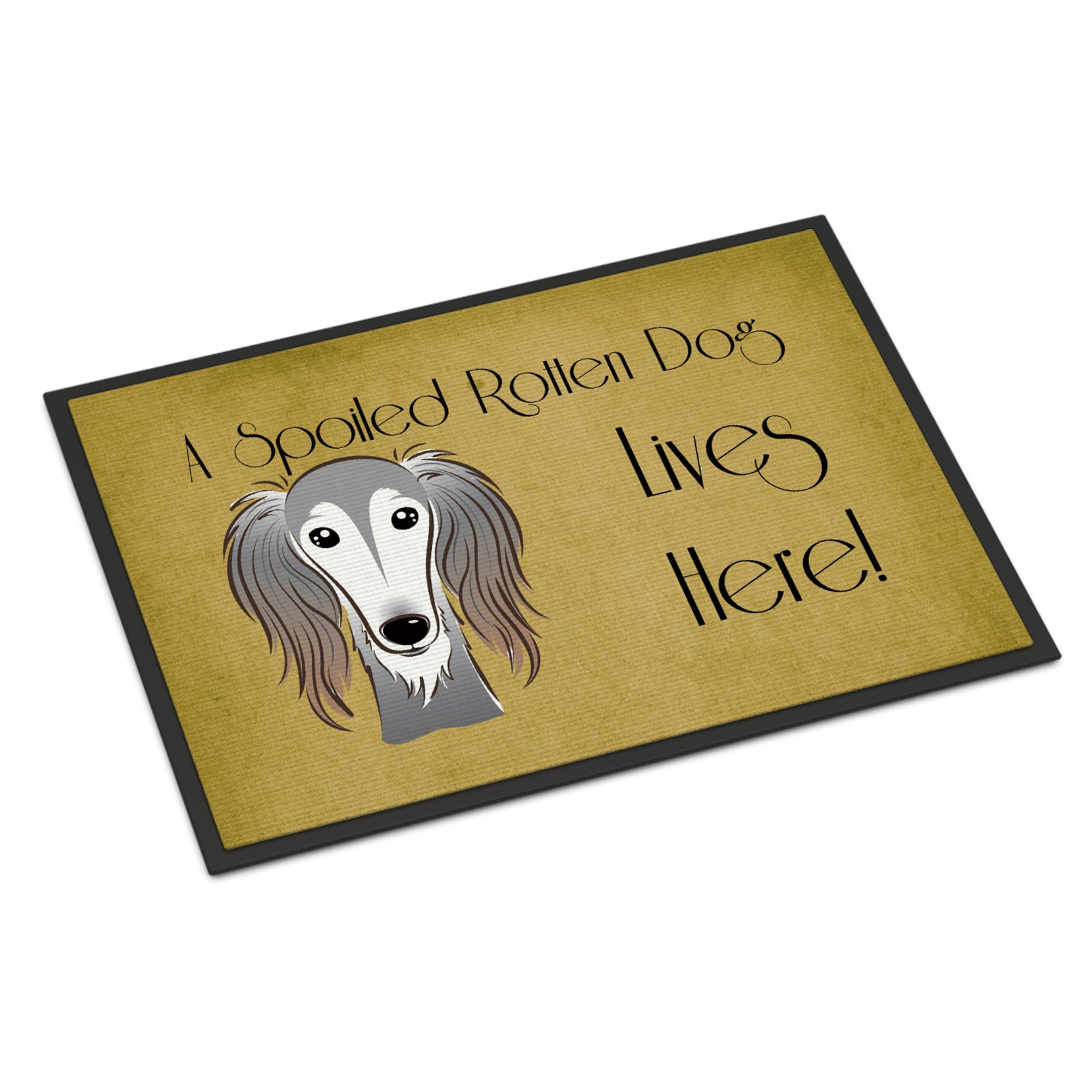 'Caroline'S Treasures Bb1477Jmat Saluki Spoiled Dog Lives Here Indoor Or Outdoor Mat, 24 X 36'''', Multicolor''