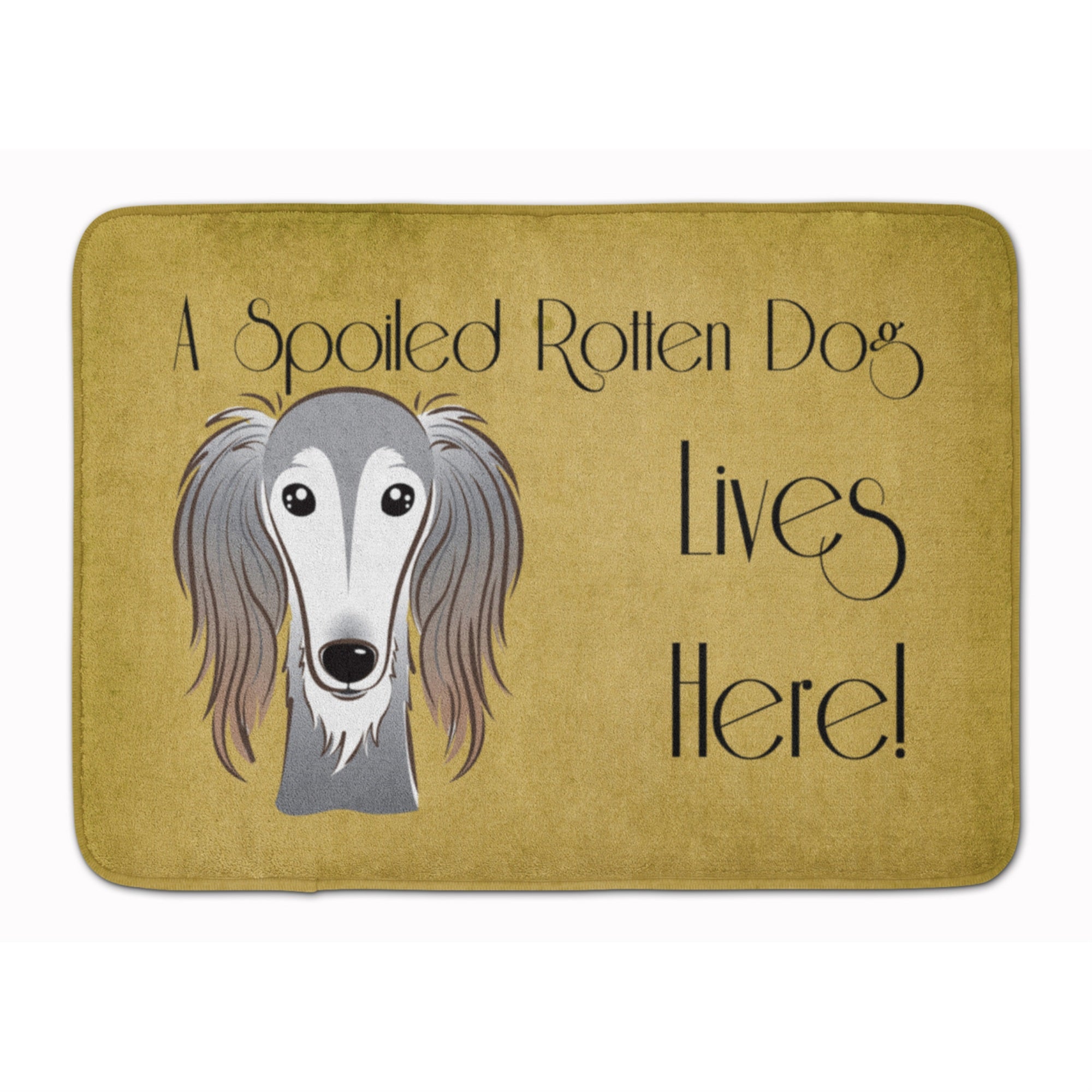 'Caroline'S Treasures Saluki Spoiled Dog Lives Here Floor Mat, 19'''' X 27'''', Multicolor''