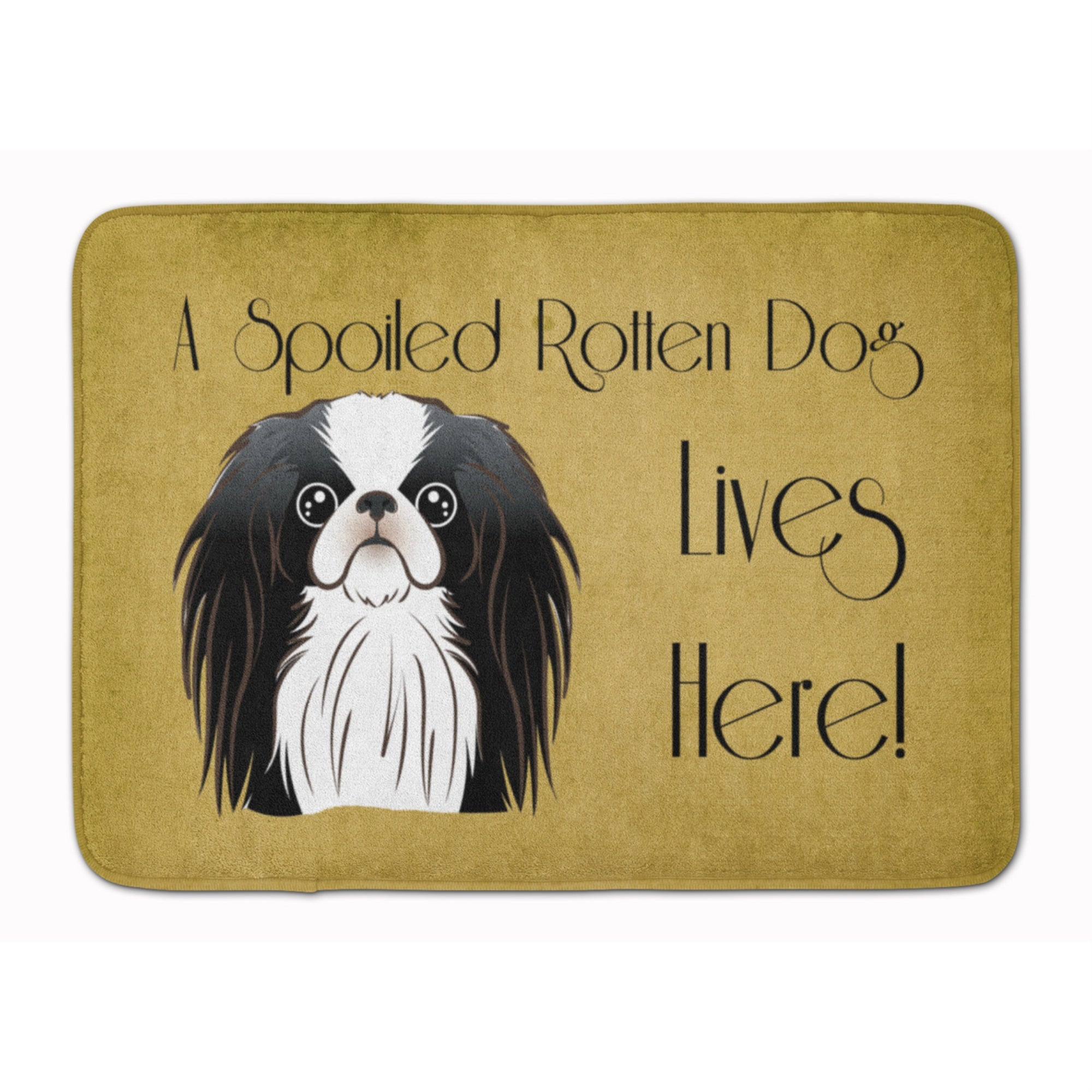 'Caroline'S Treasures Japanese Chin Spoiled Dog Lives Here Floor Mat, 19'''' X 27'''', Multicolor''