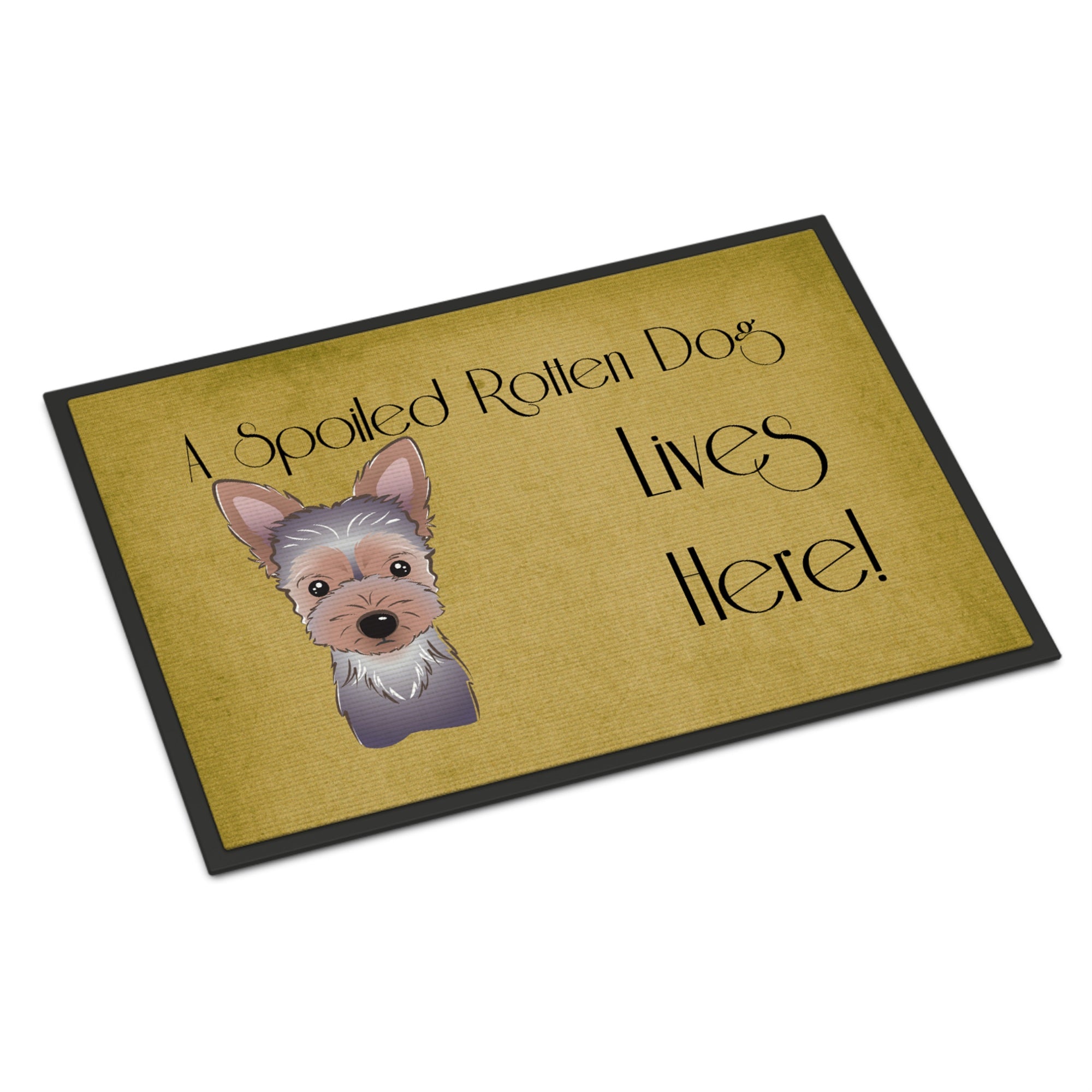 'Caroline'S Treasures Bb1480Jmat Yorkie Puppy Spoiled Dog Lives Here Indoor Or Outdoor Mat, 24 X 36'''', Multicolor''