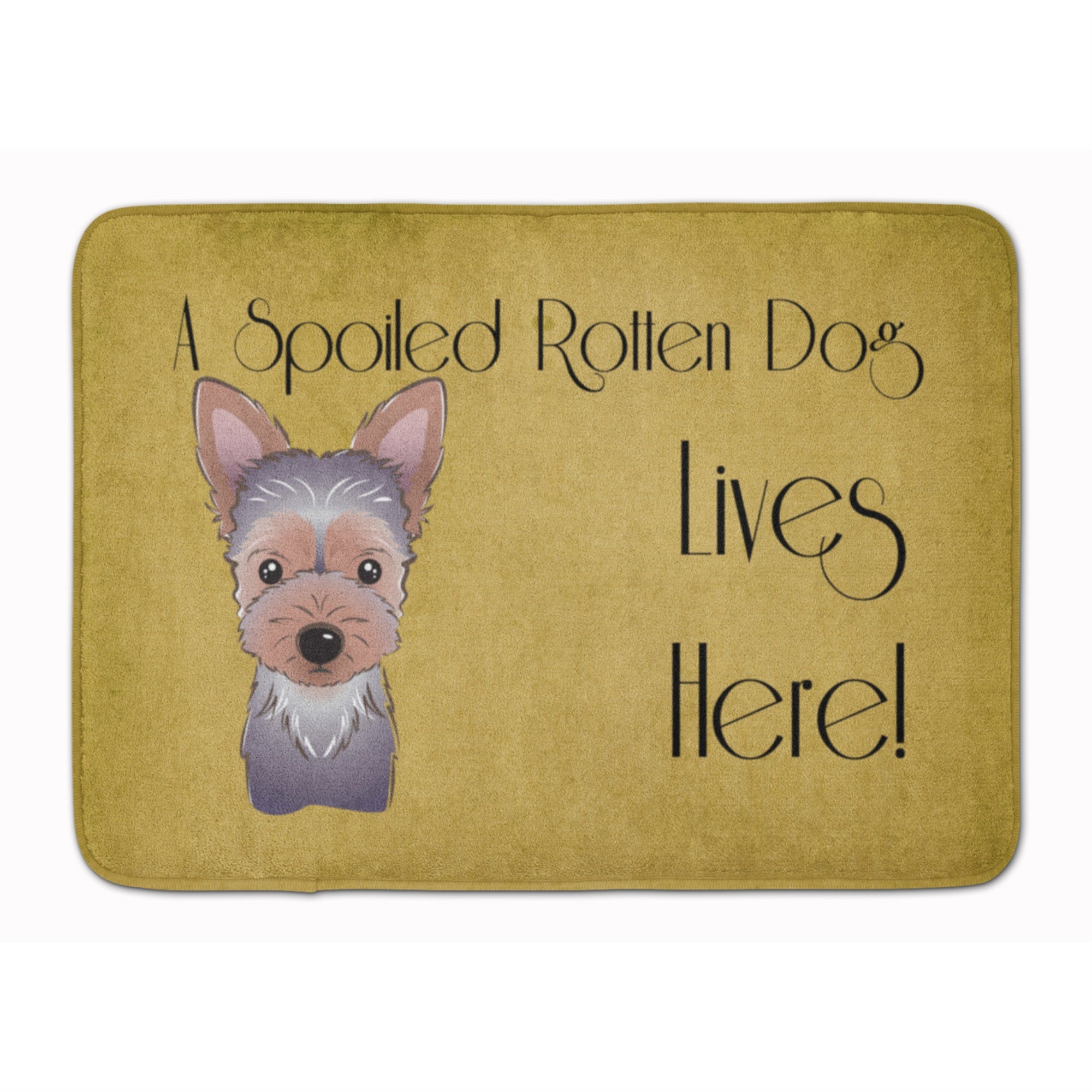 'Caroline'S Treasures Yorkie Puppy Spoiled Dog Lives Here Floor Mat, 19'''' X 27'''', Multicolor''