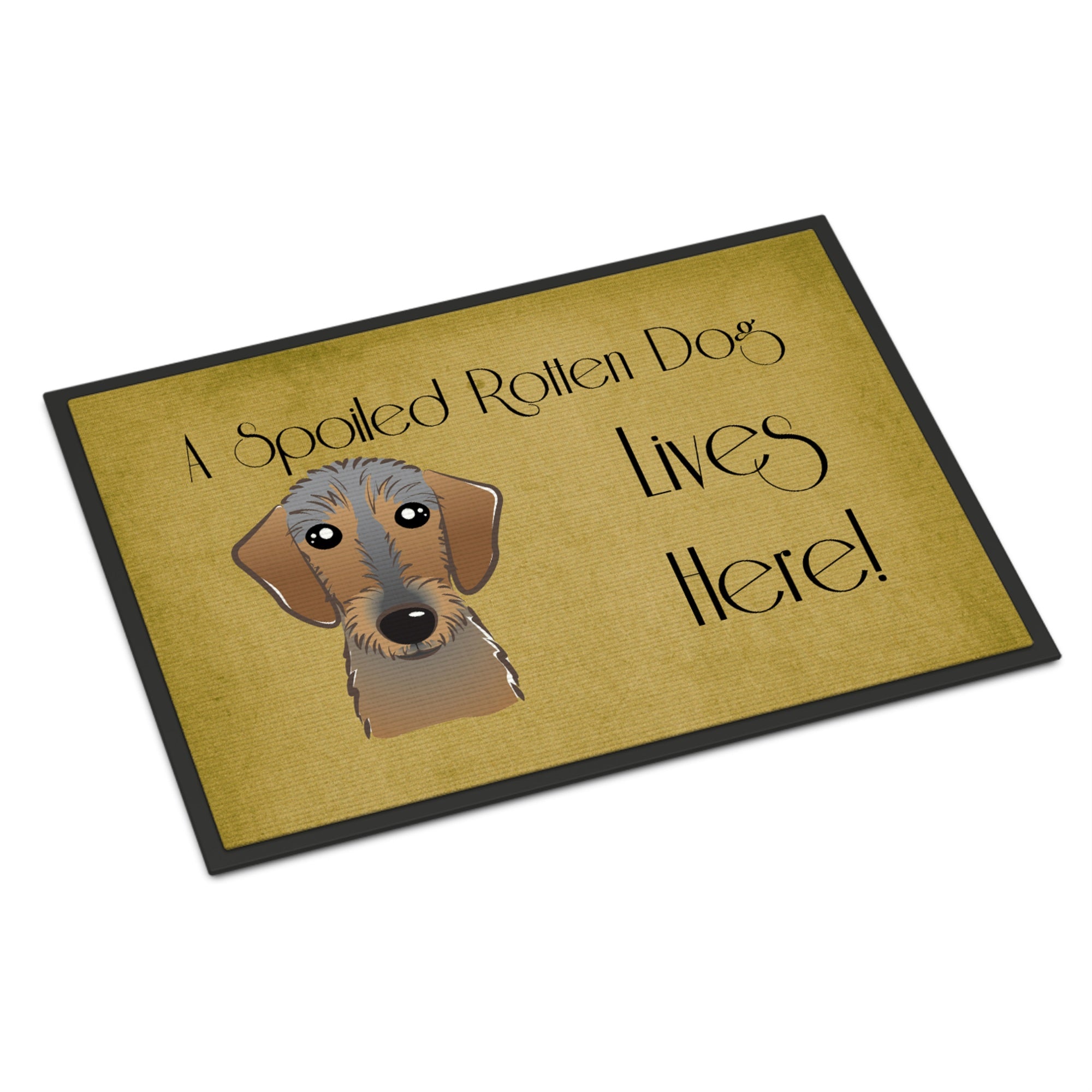 'Caroline'S Treasures Bb1481Jmat Wirehaired Dachshund Spoiled Dog Lives Here Indoor Or Outdoor Mat, 24 X 36'''', Multicolor''