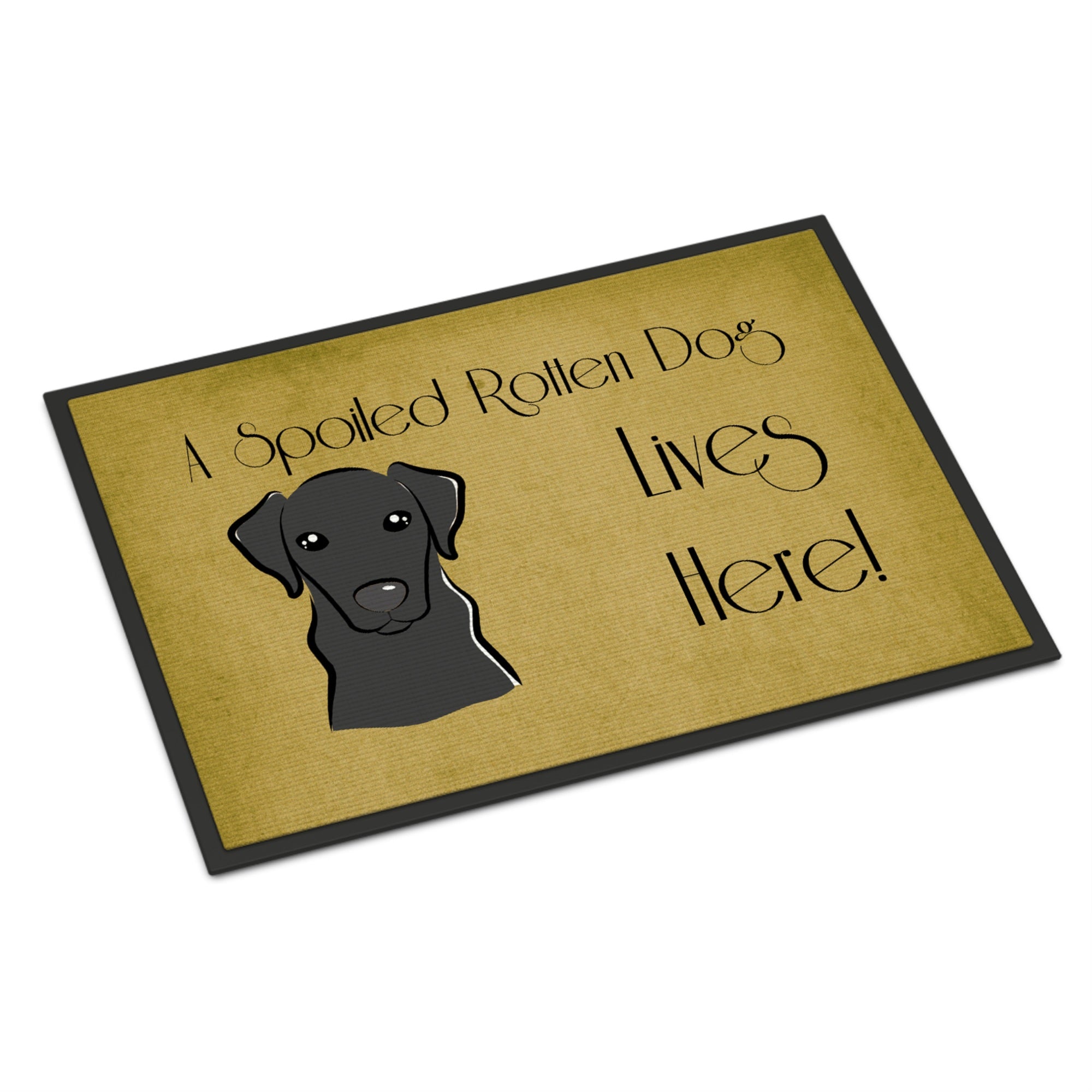 'Caroline'S Treasures Bb1483Jmat Black Labrador Spoiled Dog Lives Here Indoor Or Outdoor Mat, 24 X 36'''', Multicolor''
