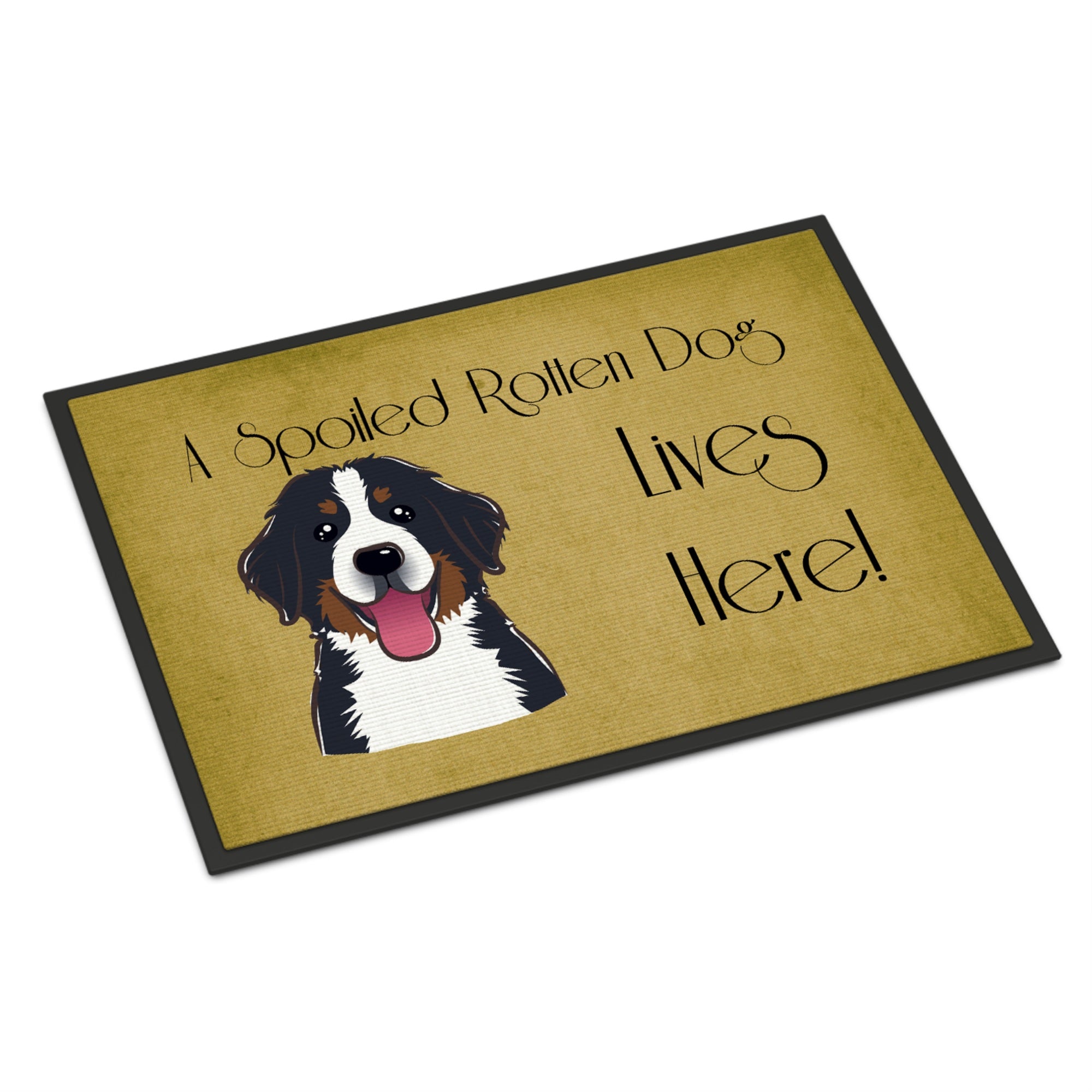 'Caroline'S Treasures Bb1485Jmat Bernese Mountain Dog ''''Spoiled Dog Lives Here'''' Indoor Or Outdoor Mat, 24 X 36'''', Multic