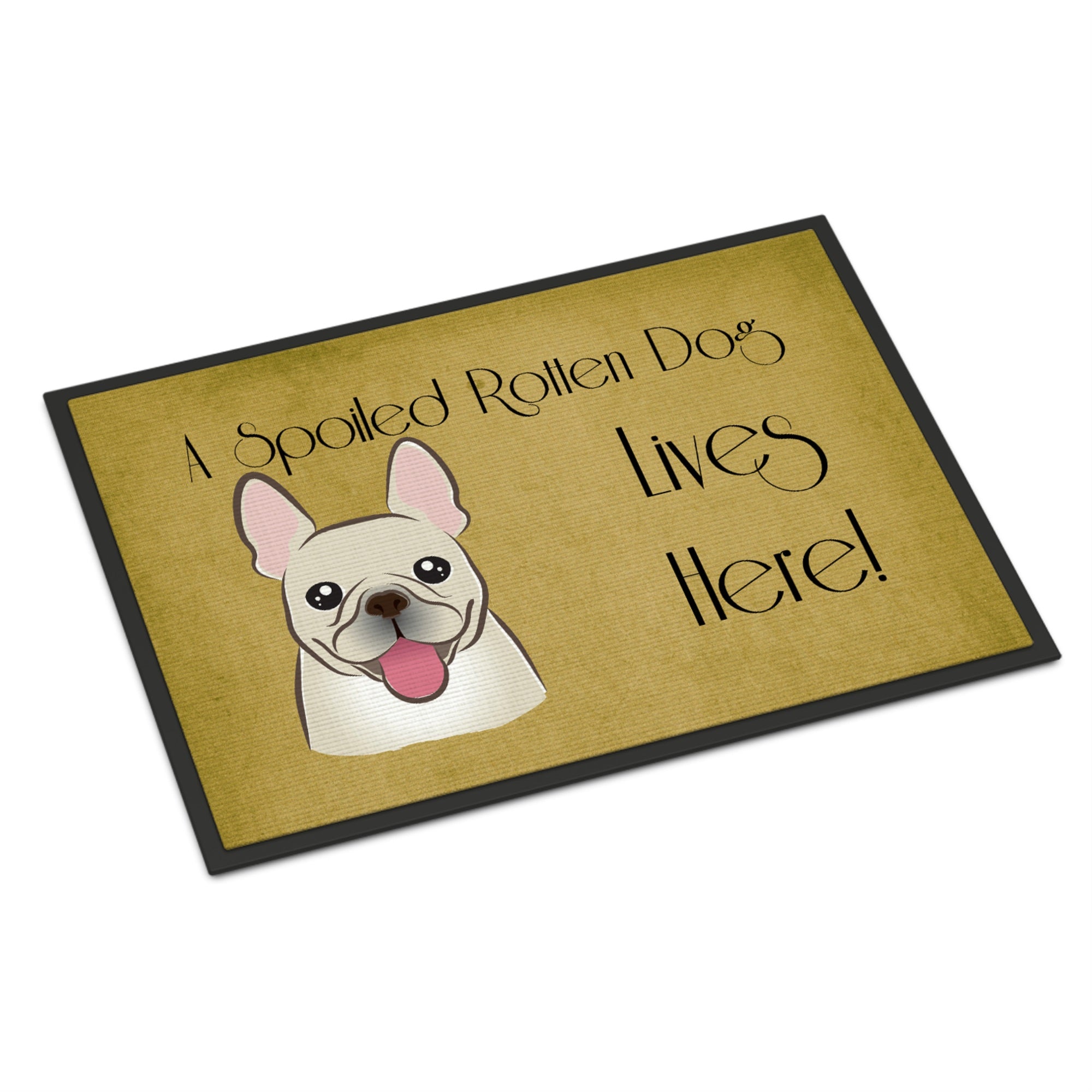 'Caroline'S Treasures Bb1486Jmat French Bulldog Spoiled Dog Lives Here Indoor Or Outdoor Mat, 24 X 36'''', Multicolor''