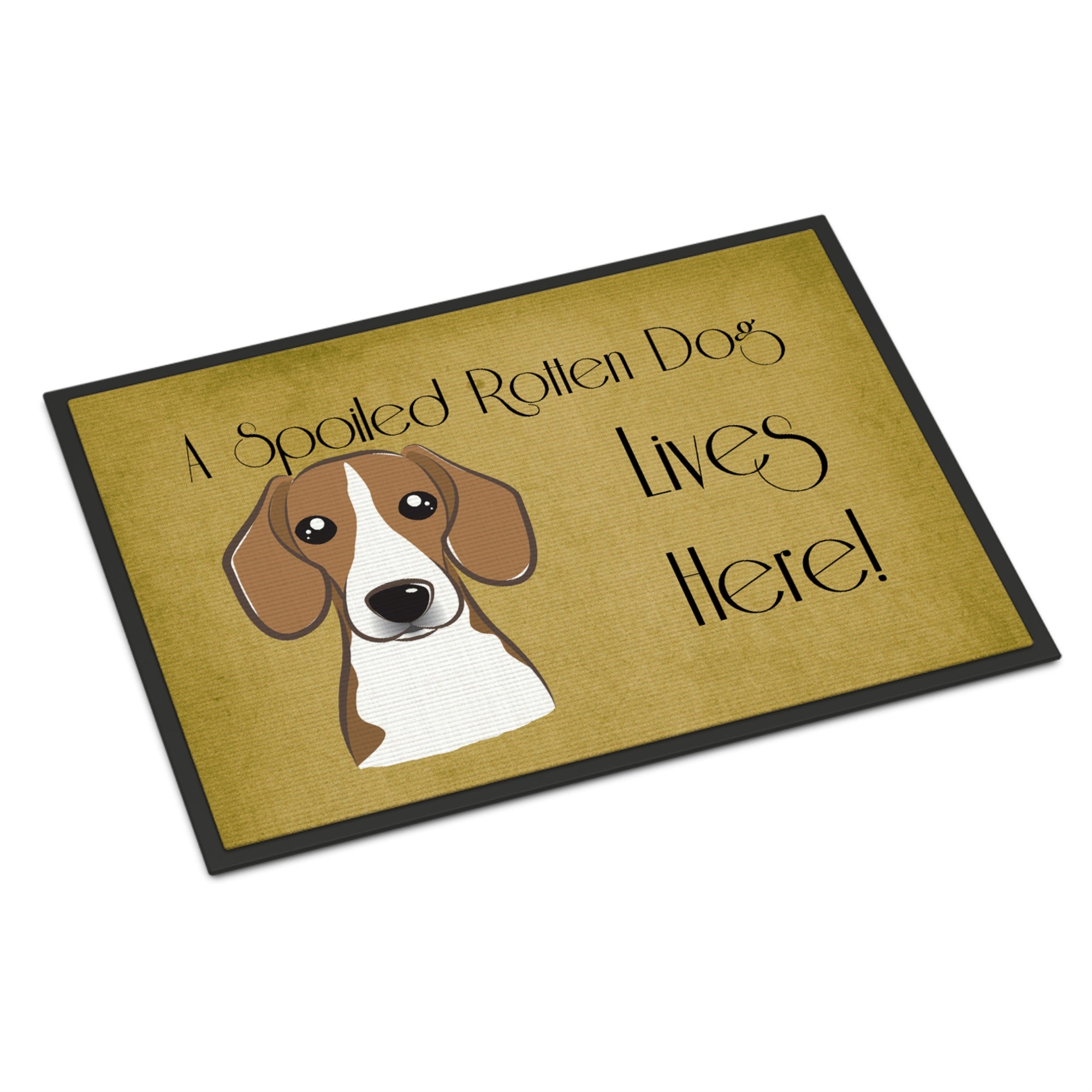 'Caroline'S Treasures Bb1487Jmat Beagle Spoiled Dog Lives Here Indoor Or Outdoor Mat, 24 X 36'''', Multicolor''