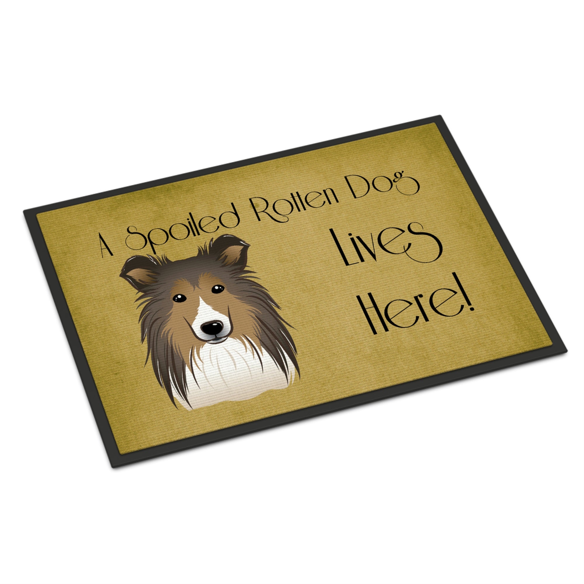 'Caroline'S Treasures Bb1490Jmat Sheltie Spoiled Dog Lives Here Indoor Or Outdoor Mat, 24 X 36'''', Multicolor''