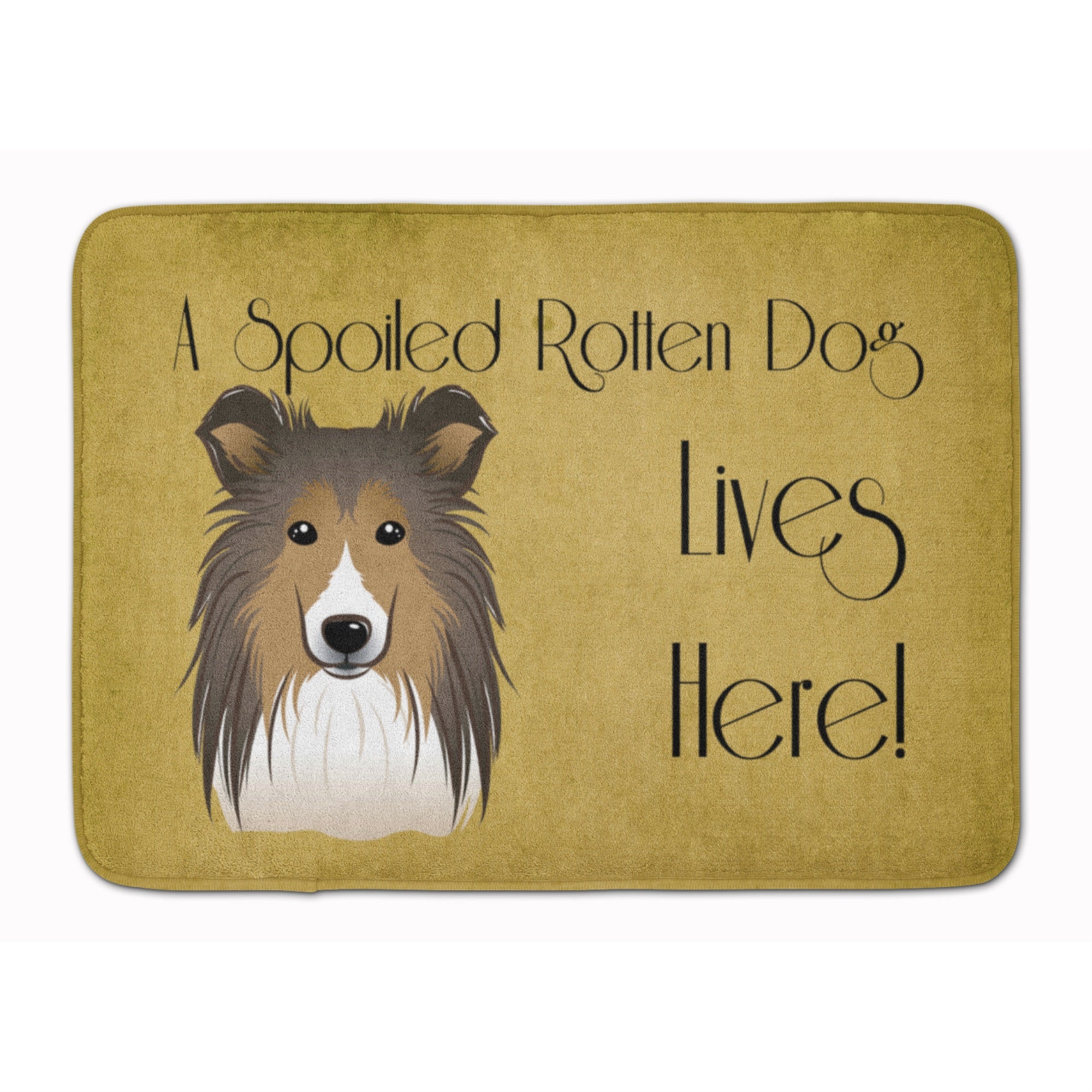 'Caroline'S Treasures Sheltie Spoiled Dog Lives Here Floor Mat, 19'''' X 27'''', Multicolor''
