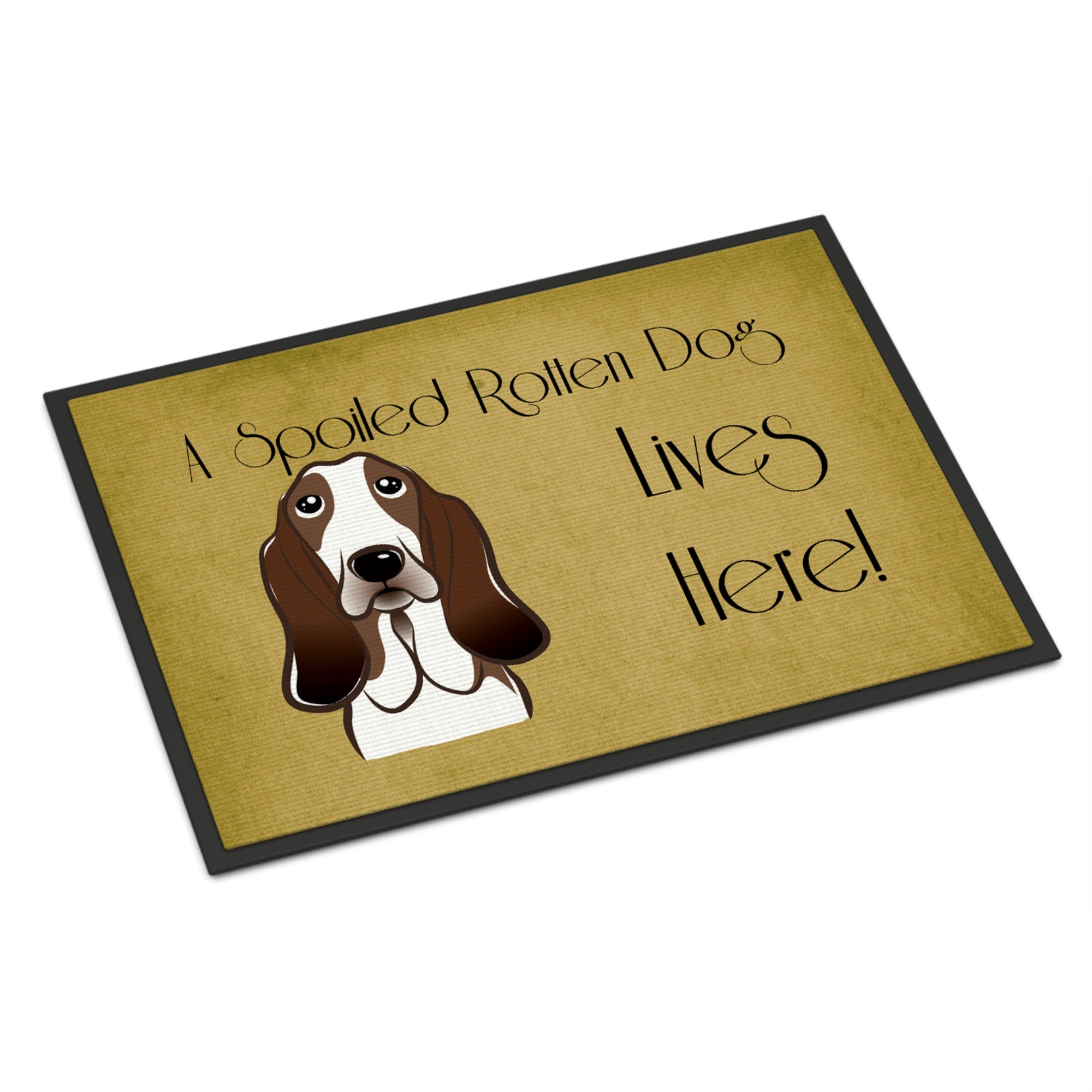 'Caroline'S Treasures Bb1491Jmat Basset Hound Spoiled Dog Lives Here Indoor Or Outdoor Mat, 24 X 36'''', Multicolor''