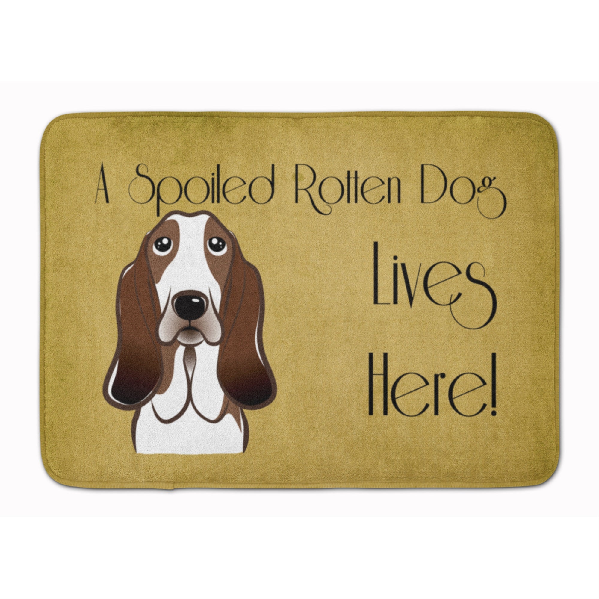 'Caroline'S Treasures Basset Hound Spoiled Dog Lives Here Floor Mat, 19'''' X 27'''', Multicolor''