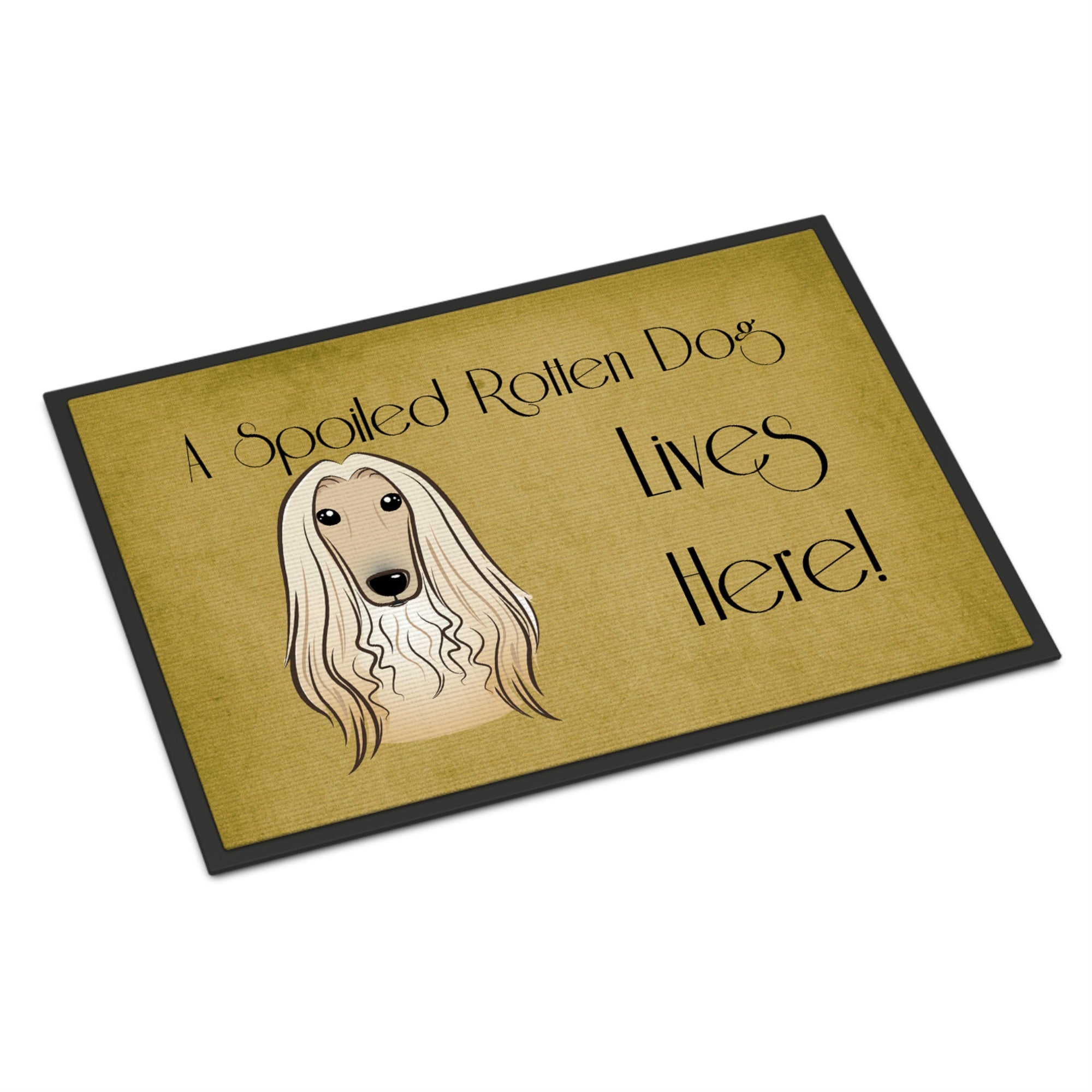 'Caroline'S Treasures Bb1492Mat Afghan Hound Spoiled Dog Lives Here Indoor Or Outdoor Mat, 18 X 27'''', Multicolor''
