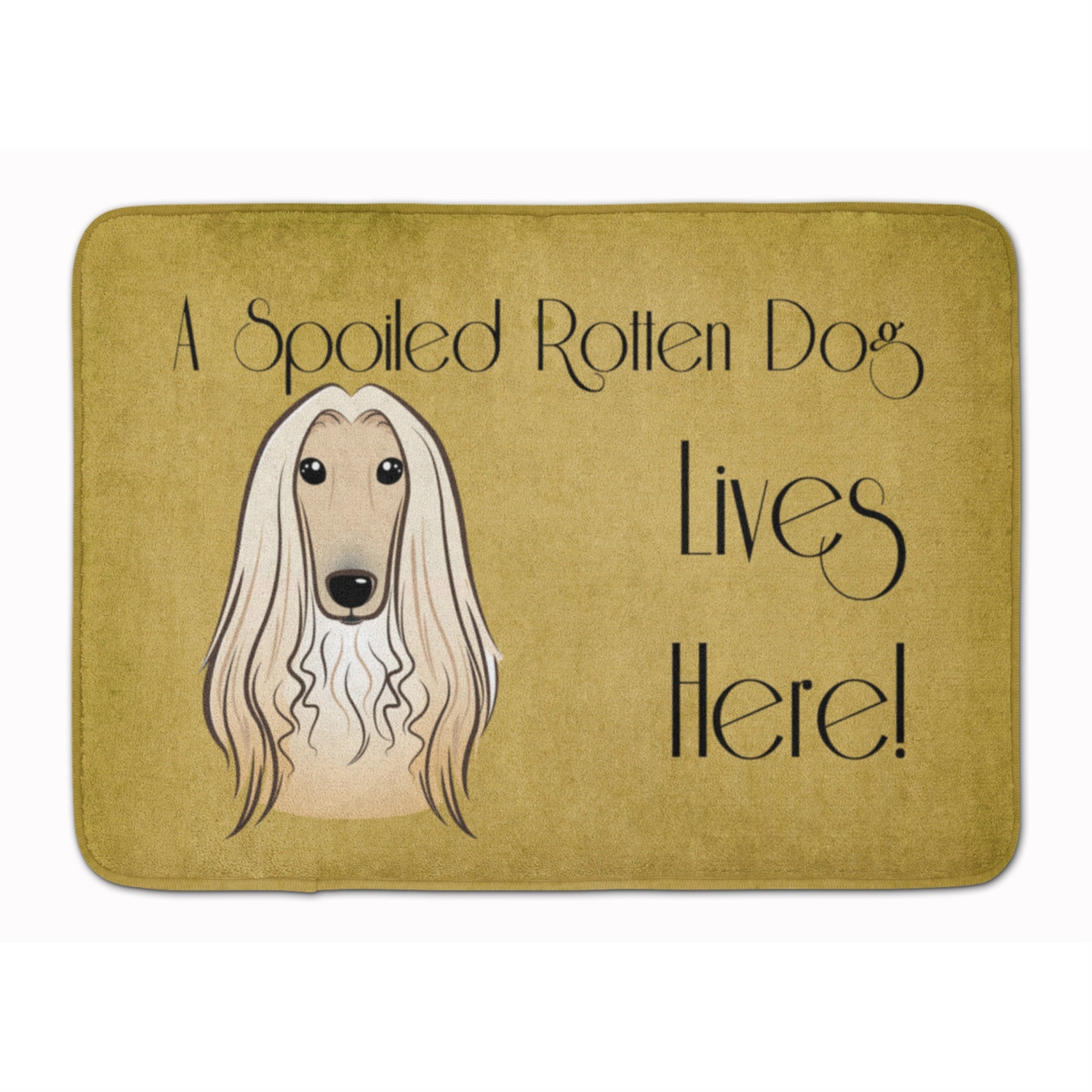 'Caroline'S Treasures Afghan Hound Spoiled Dog Lives Here Floor Mat, 19'''' X 27'''', Multicolor''