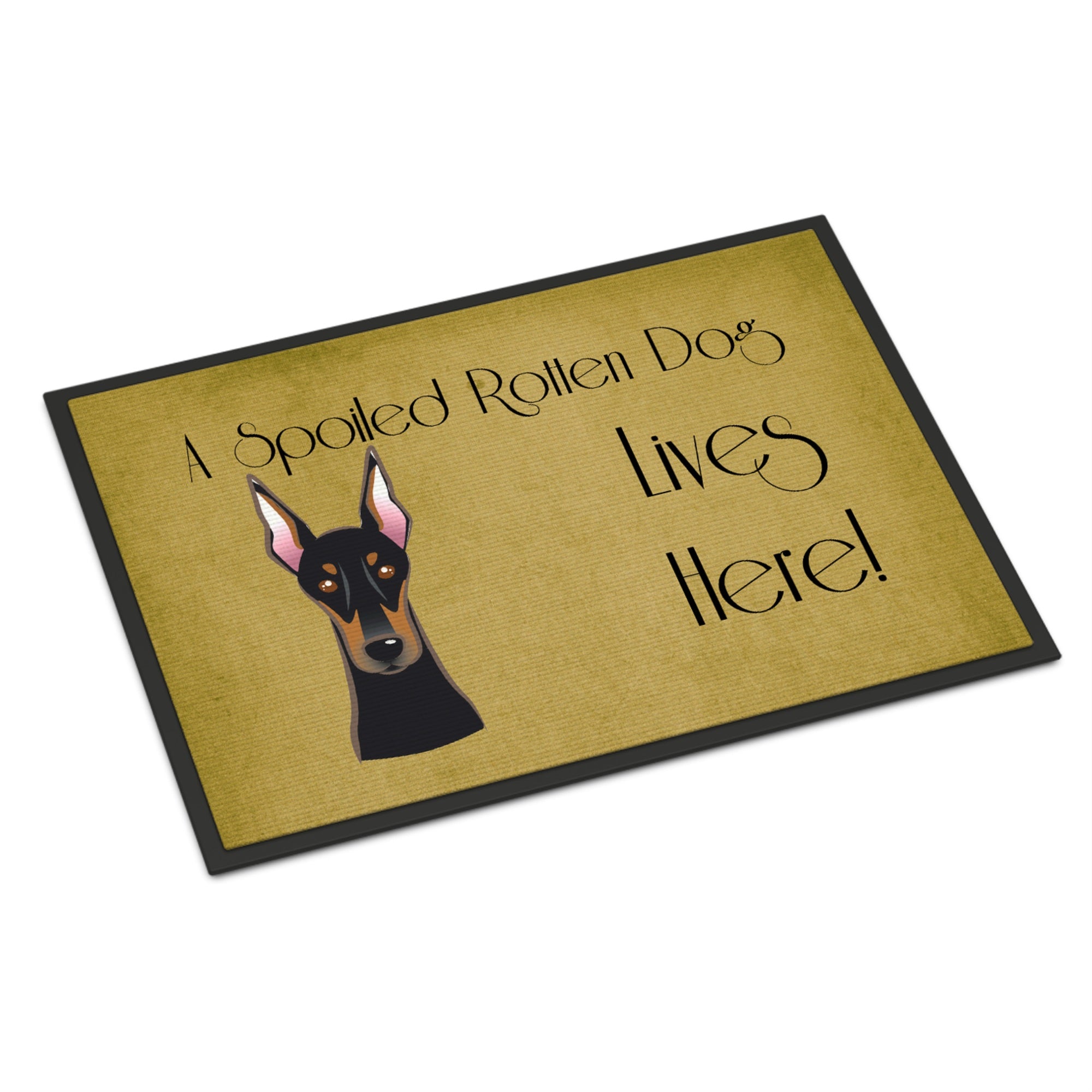 'Caroline'S Treasures Bb1493Jmat Doberman Spoiled Dog Lives Here Indoor Or Outdoor Mat, 24 X 36'''', Multicolor''