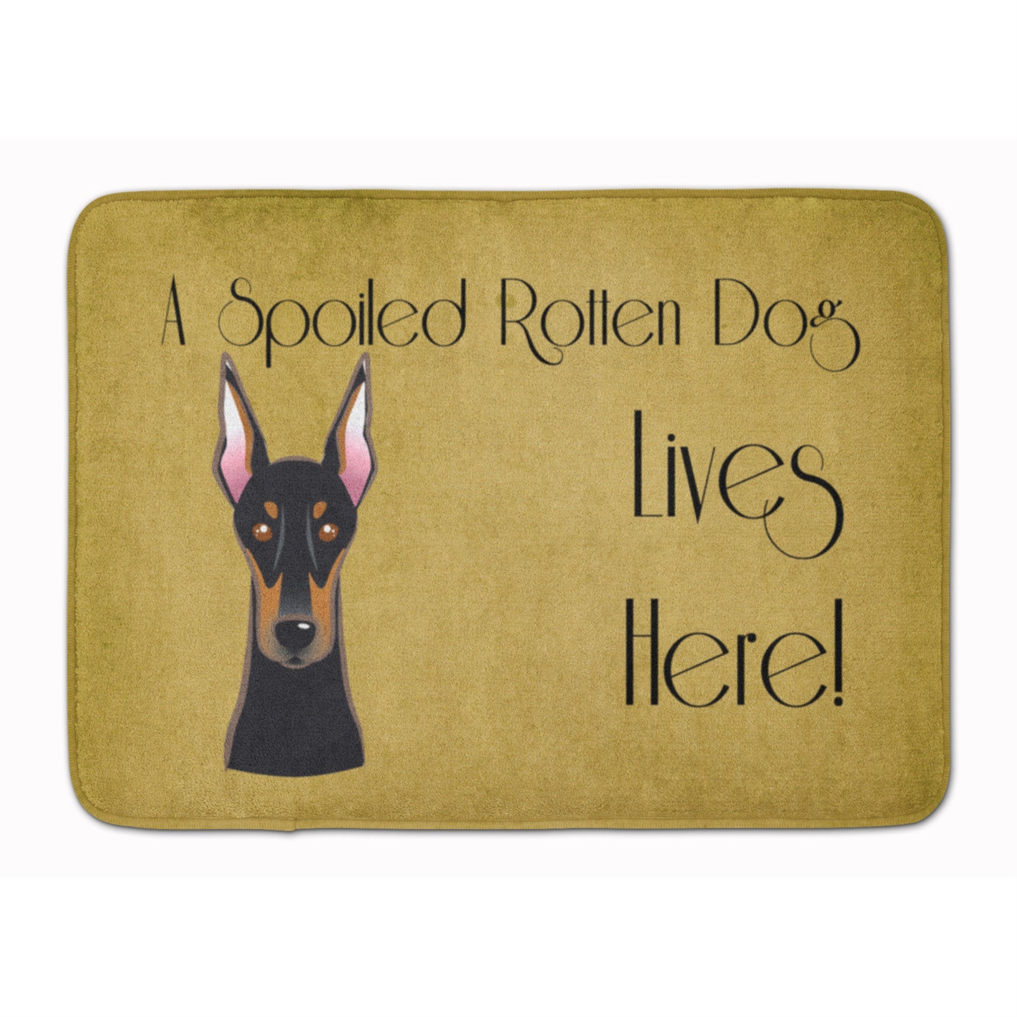 'Caroline'S Treasures Doberman Spoiled Dog Lives Here Floor Mat, 19'''' X 27'''', Multicolor''